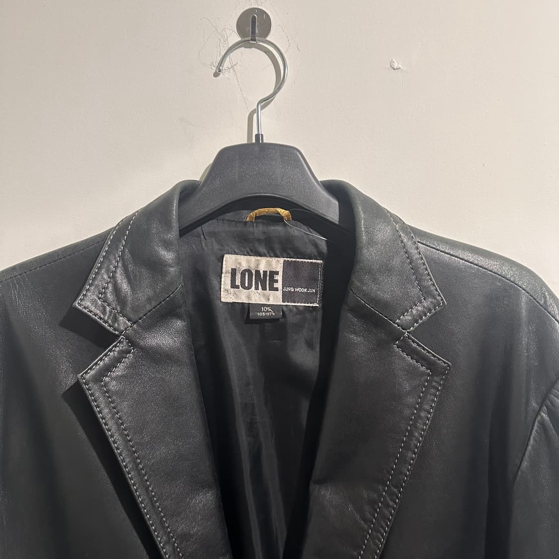 LONE 블랙 레더 자켓 상품이미지2