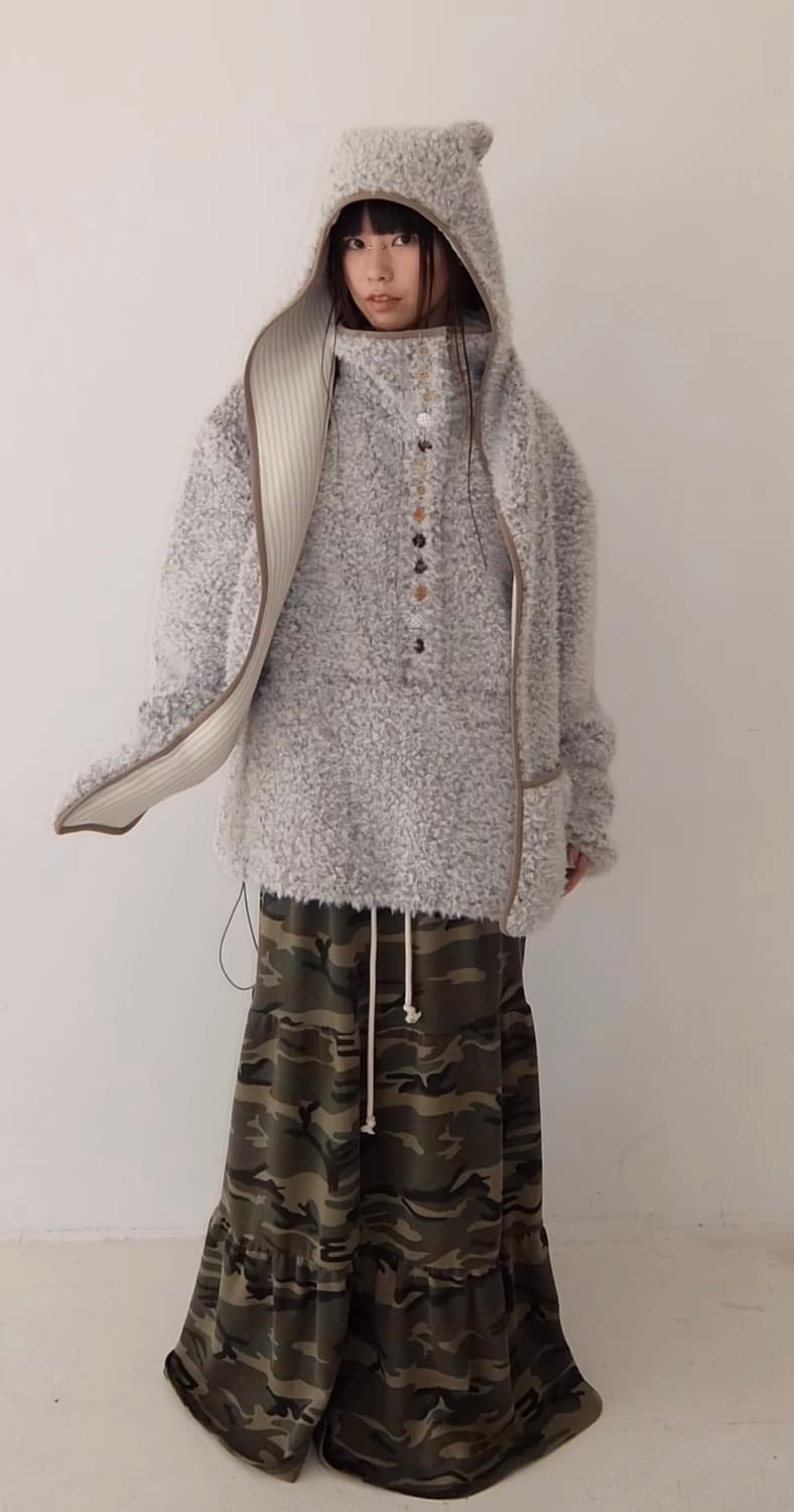 maxi jersey tiered skirt (camou) 상품이미지2