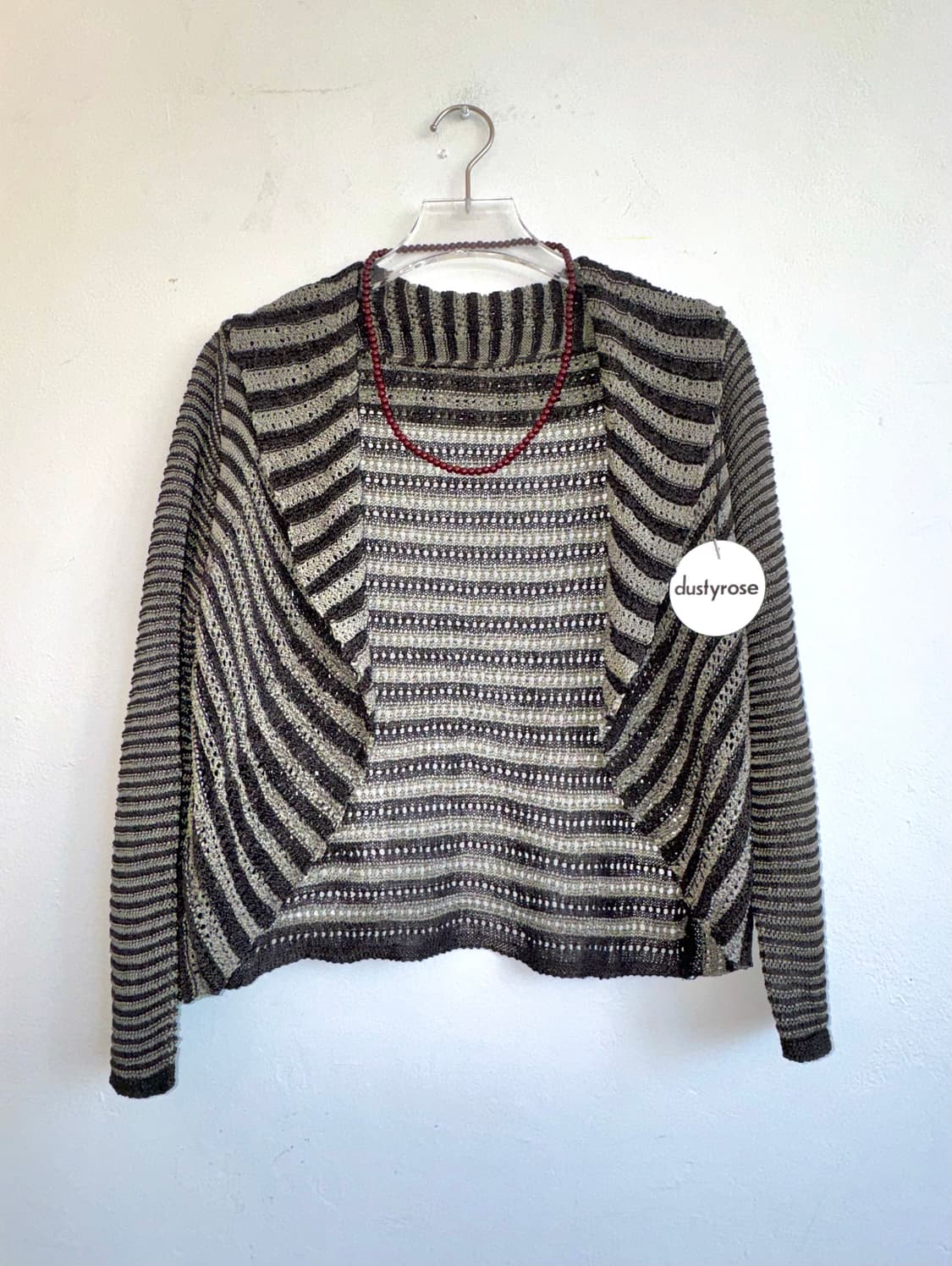 그린&카키 스트라이프 볼레로 가디건 상품이미지2