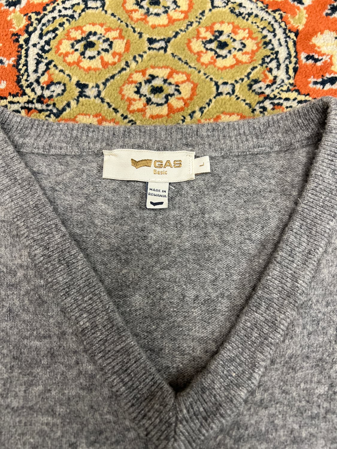 [L] GAS basic 브이넥 그레이 니트 상품이미지2