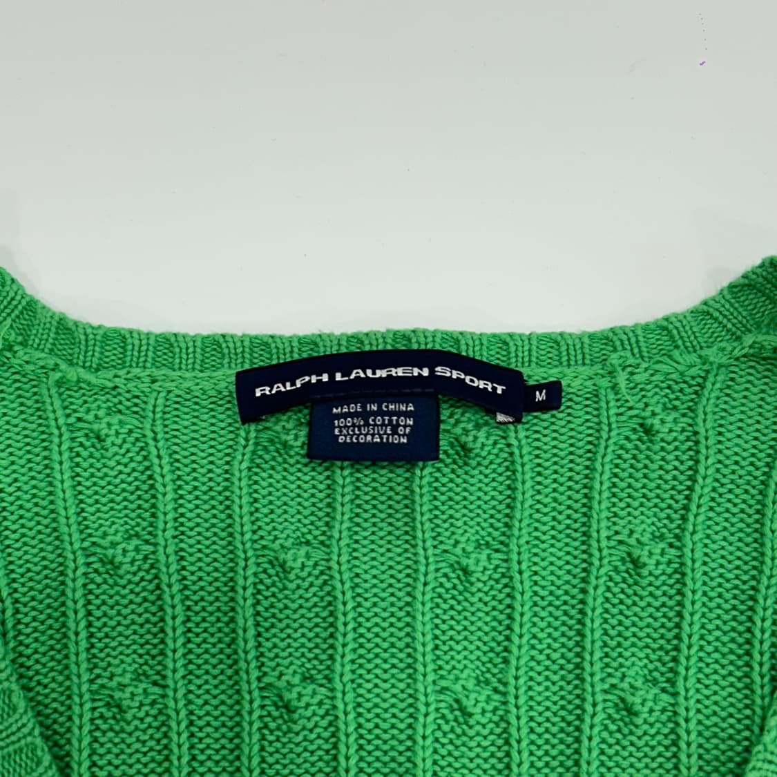 Polo 폴로 핑크 포니 그린 브이넥 케이블니트 상품이미지5