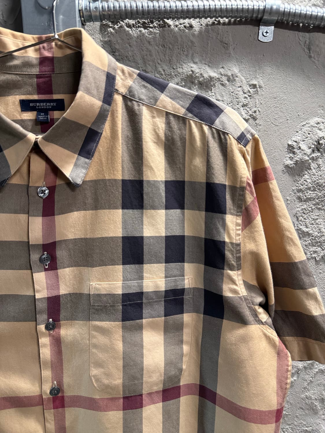 M 버버리 BURBERRY 런던 노바체크 반팔 셔츠 베이지 상품이미지3