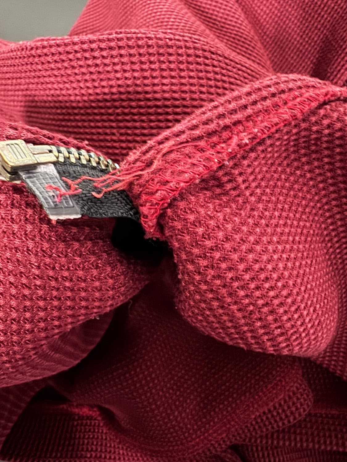 넘버나인 일본빈티지 와플 후드 집업 버건디 상품이미지6