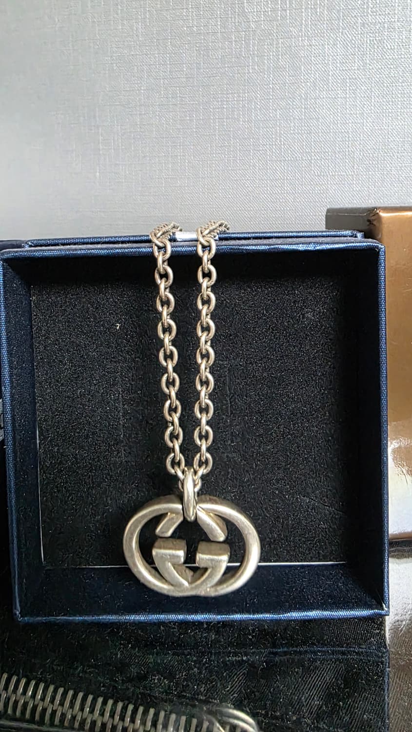 구찌 인터로킹 실버 목걸이 상품이미지1