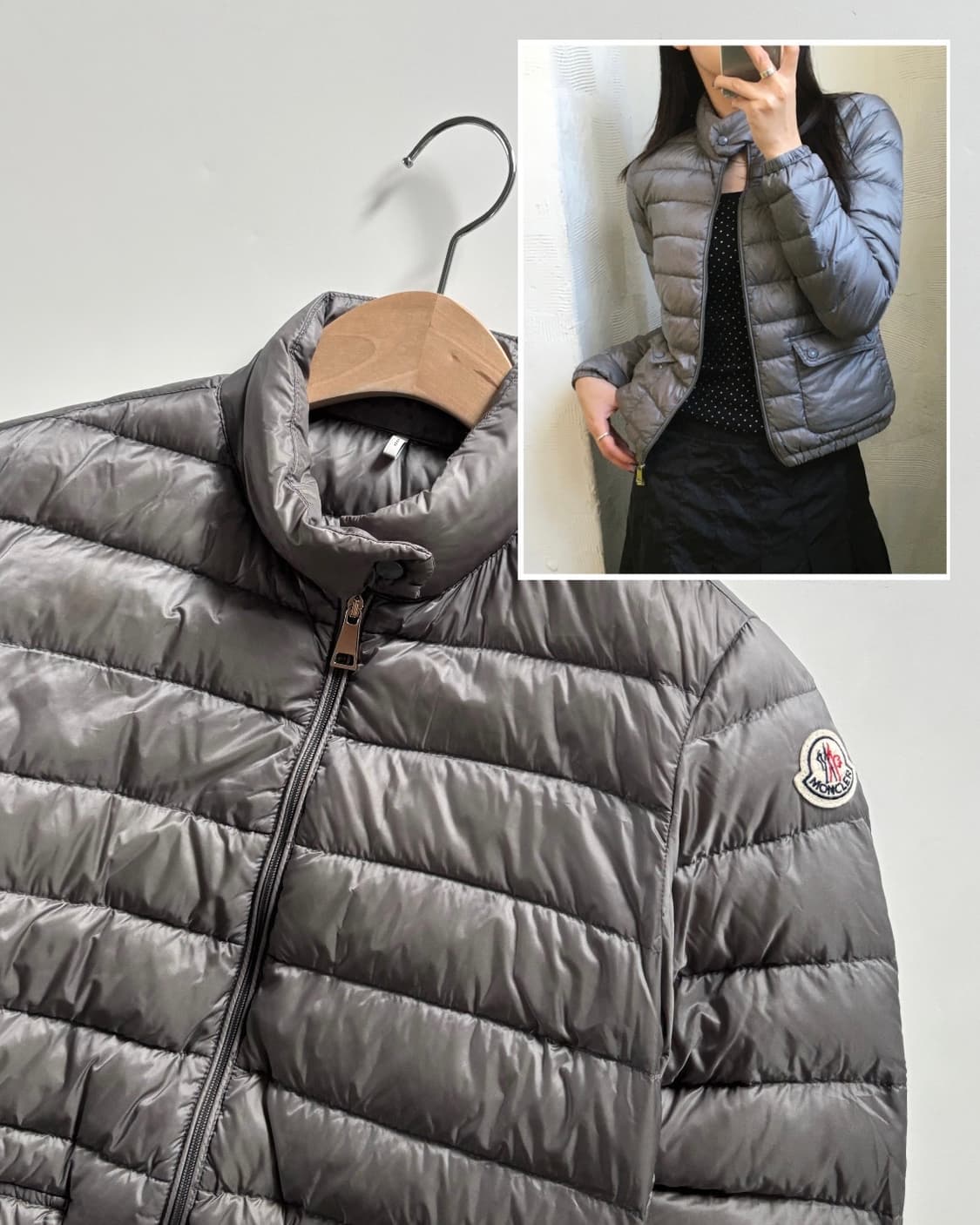 Moncler 몽클레르 란스 그레이 경량 구스다운 우먼 자켓 상품이미지1