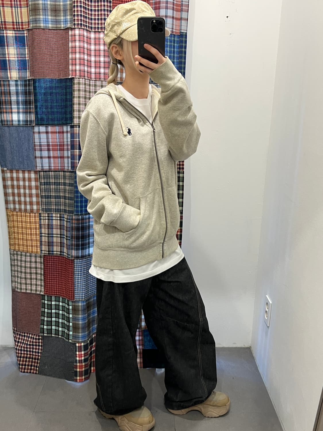 폴로 그레이 후드집업 상품이미지4