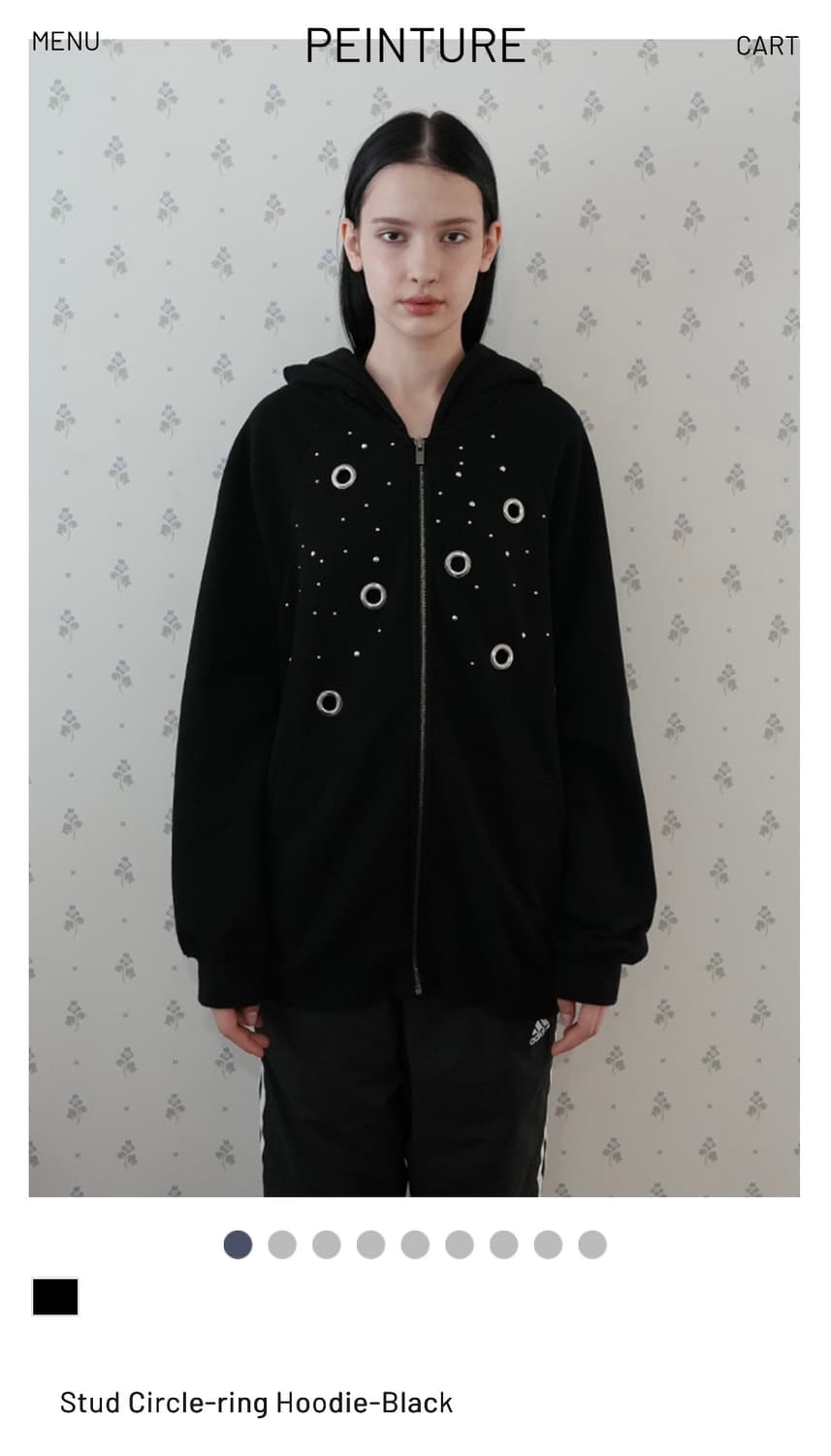 페인츄얼 Stud Circle-ring Hoodie  상품이미지1