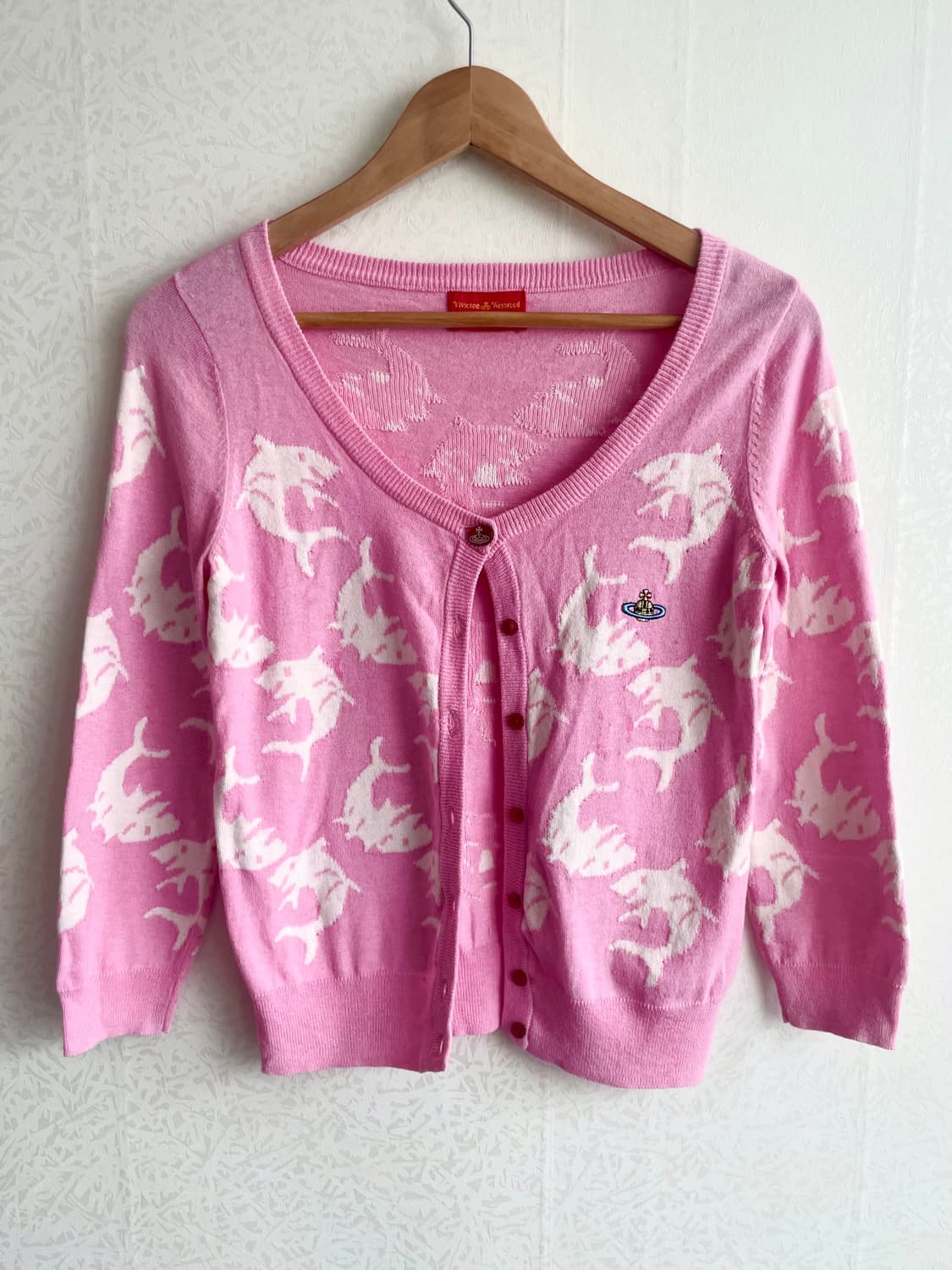 비비엔 웨스트우드 7부 소매 핑크 카디건 상품이미지2