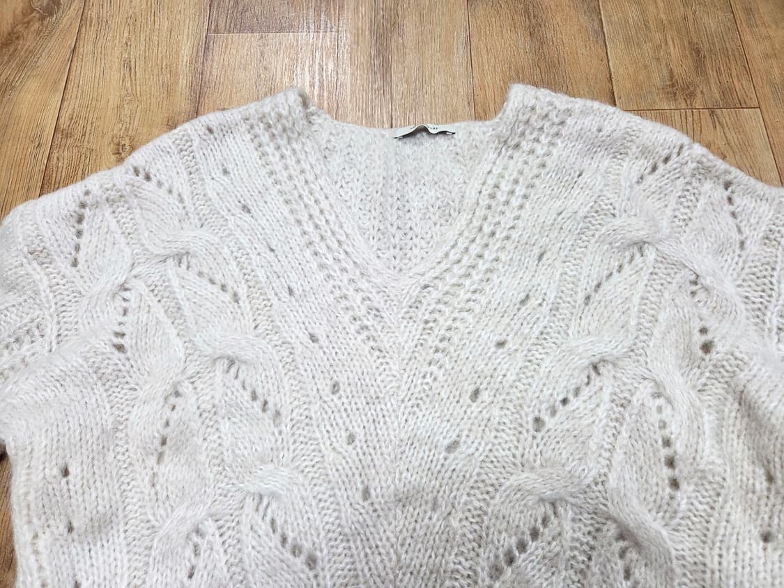 런던플랏(LONDONFLAT) 알파카 브이넥 케이블니트 프리사이즈 새상품 상품이미지4