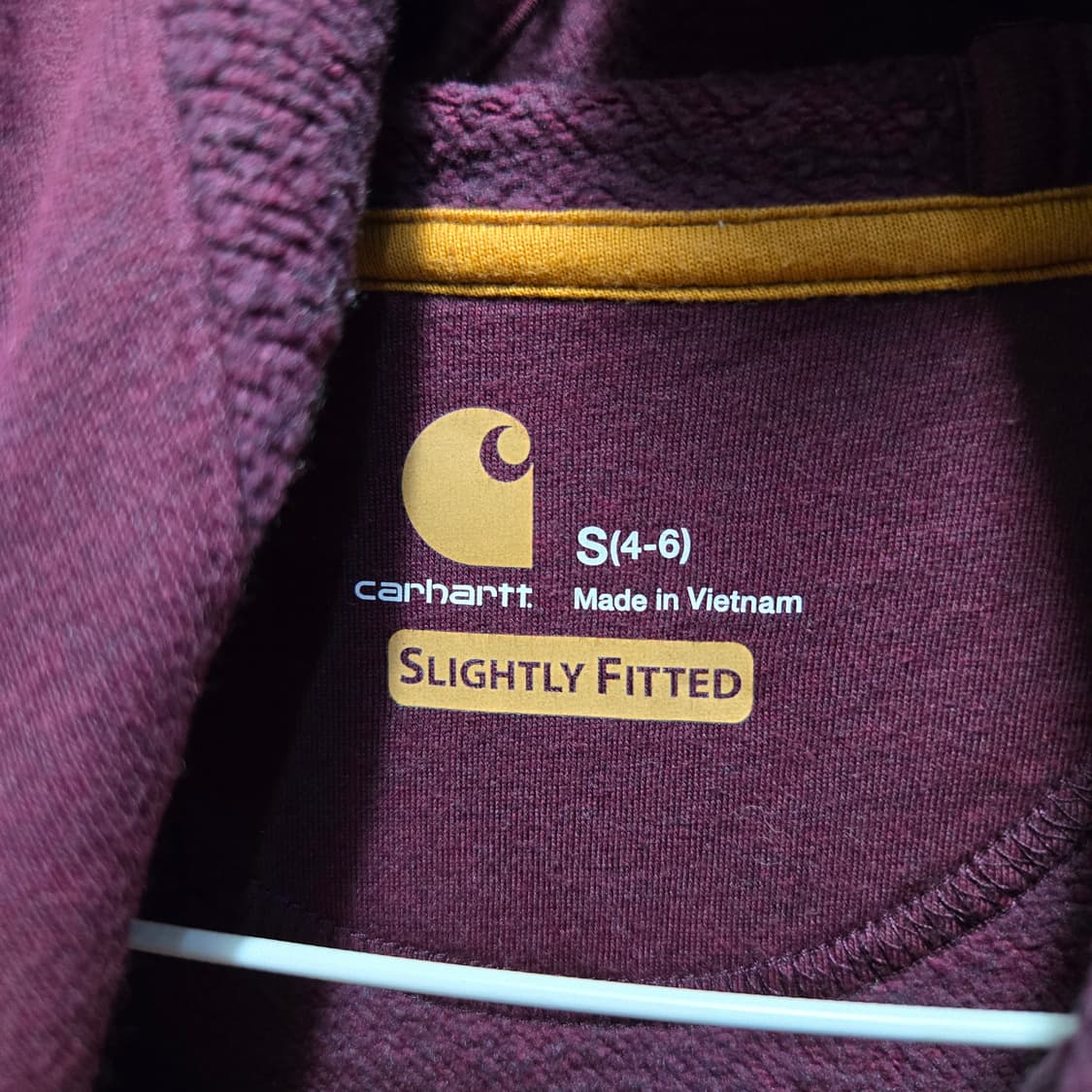 칼하트 여성 슬라이틀리핏  버건디 후드집업  상품이미지4