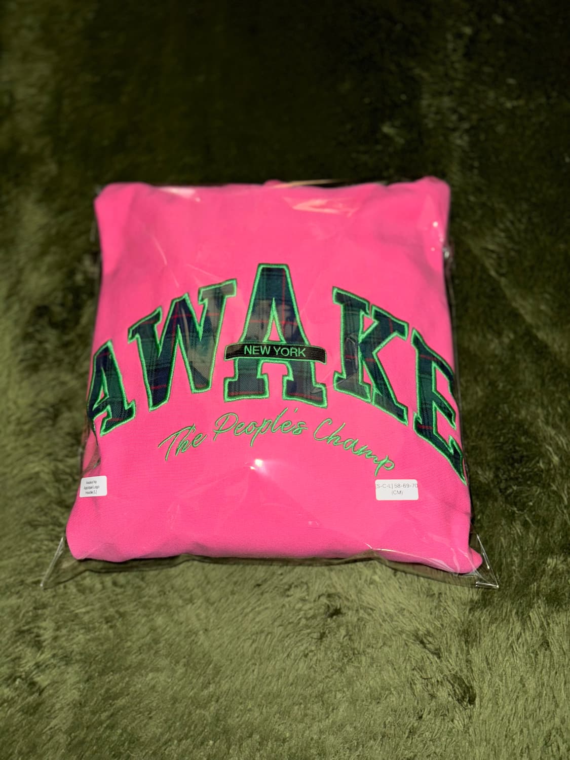 [L] Awake NY 어웨이크 뉴욕 아플리케 로고 후디 핑크 상품이미지10