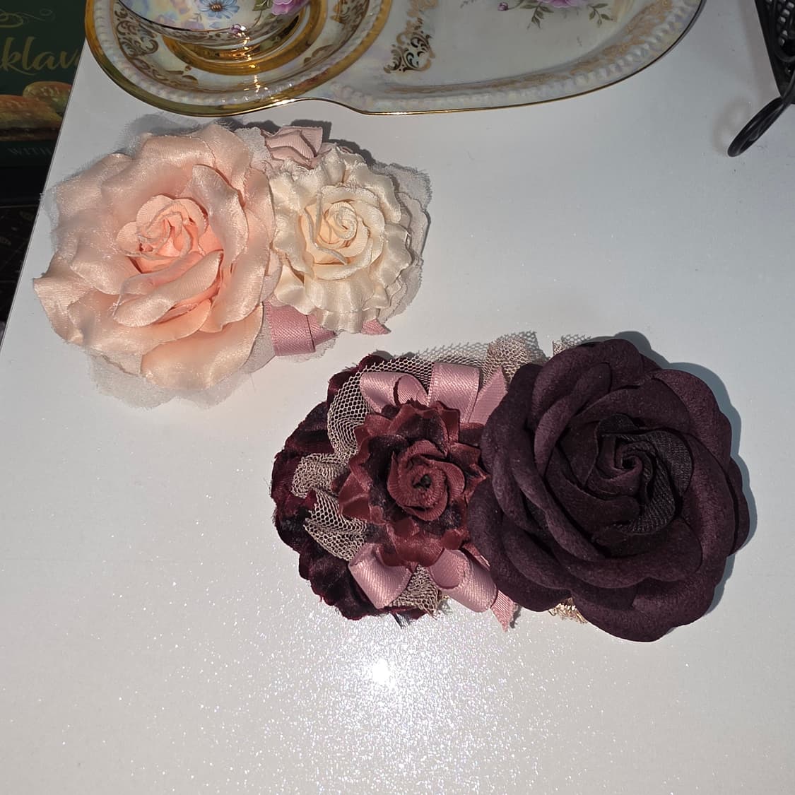 엑시즈팜 고전일본빈티지) 히메갸루고딕로리타 로즈코사지머리핀 2점 세트 상품이미지4