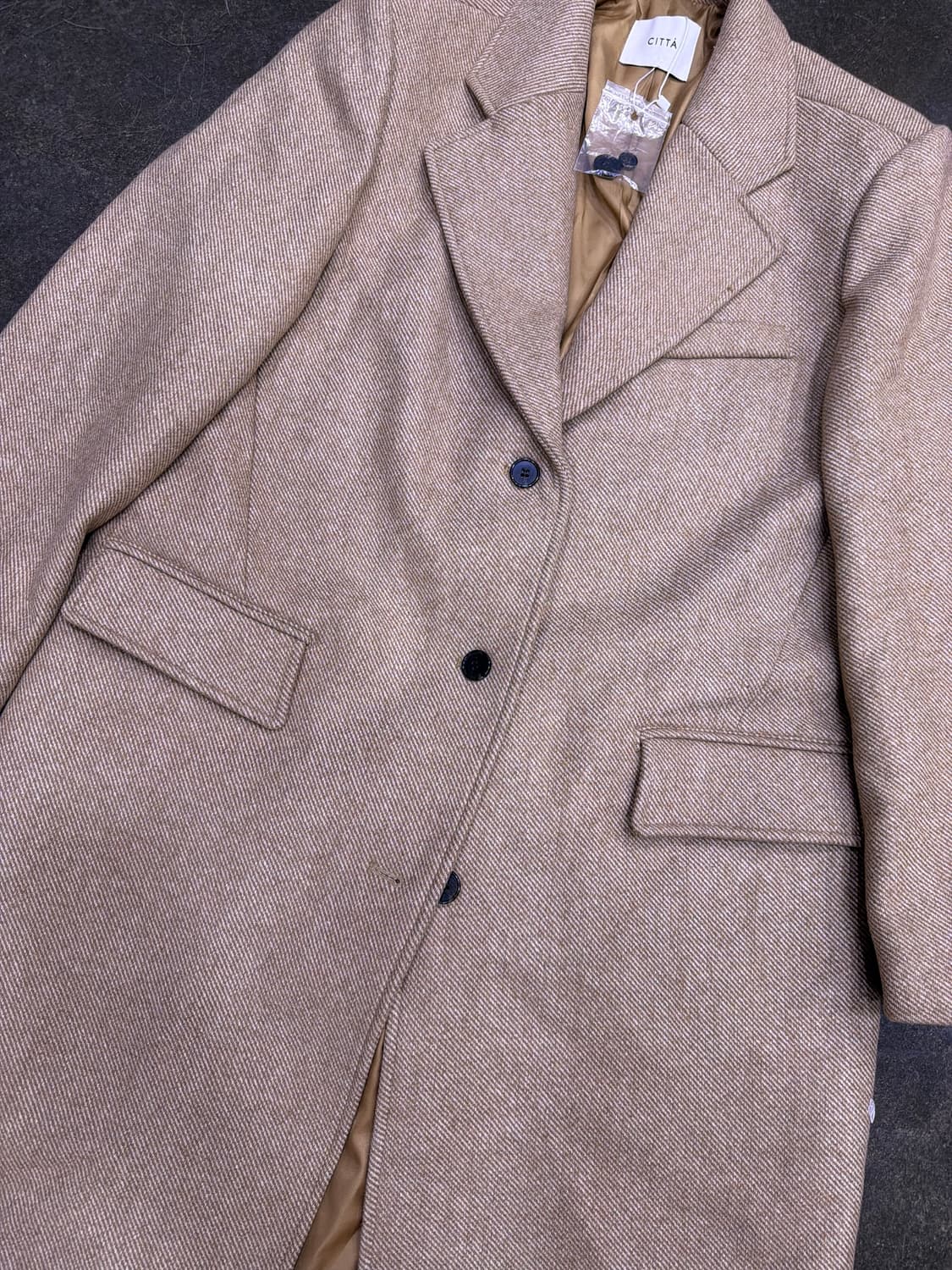 CITTA 씨타 클래식 울 오버핏 코트 베이지 상품이미지9