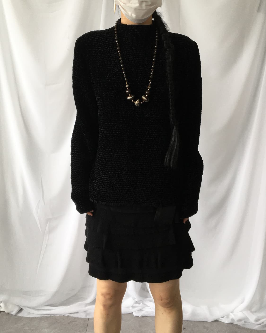 Woolen unbalanced layer point skirt 상품이미지7