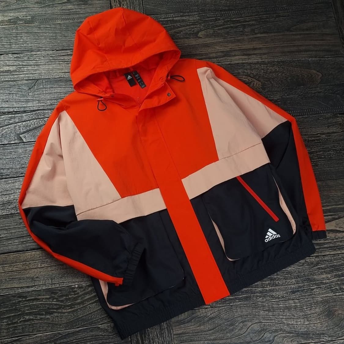 [아디다스] 멀티 컬러 배색 후드 바람막이 자켓 M18345 상품이미지1