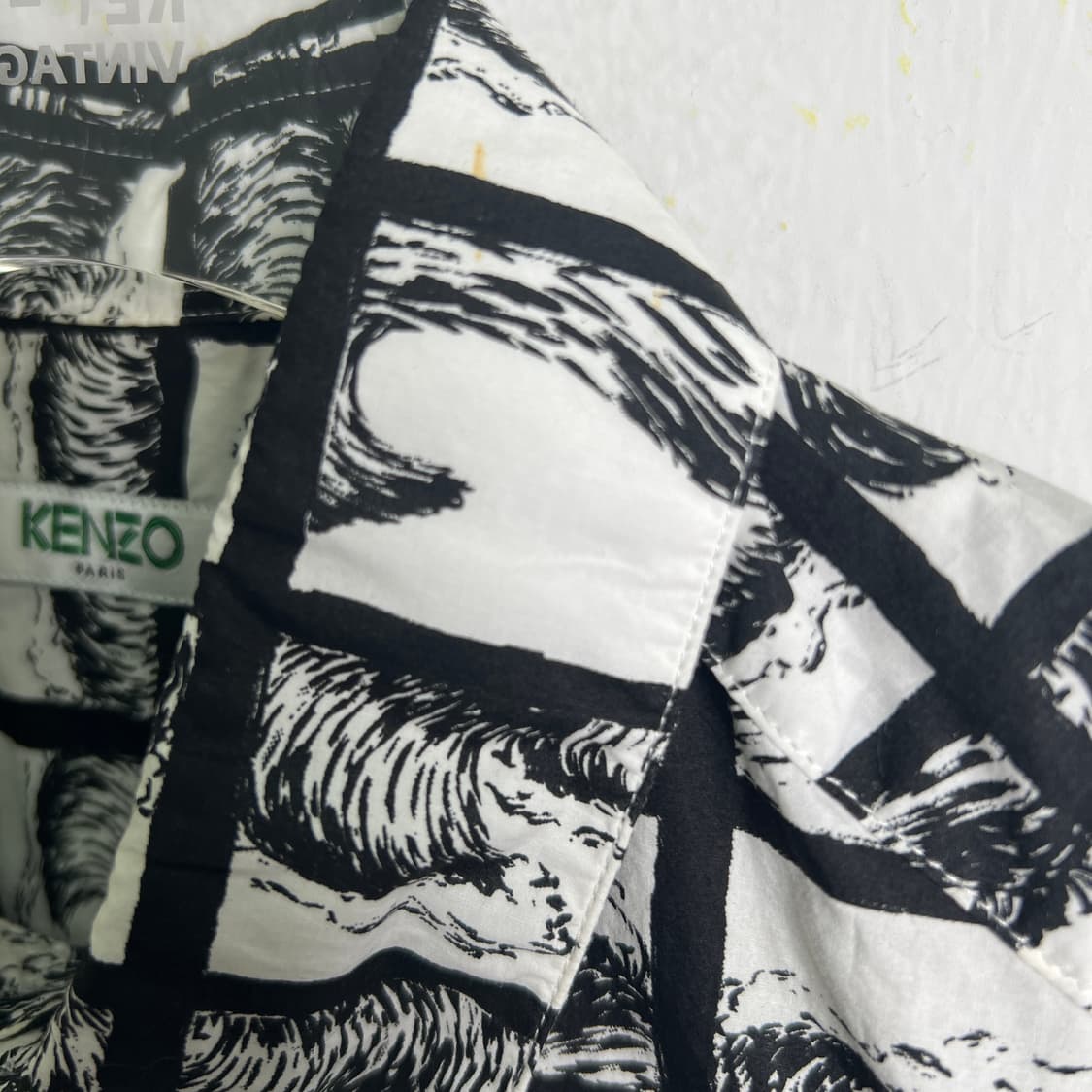 14ss Kenzo 겐조 스퀘어 웨이브 반팔 셔츠 S 상품이미지9