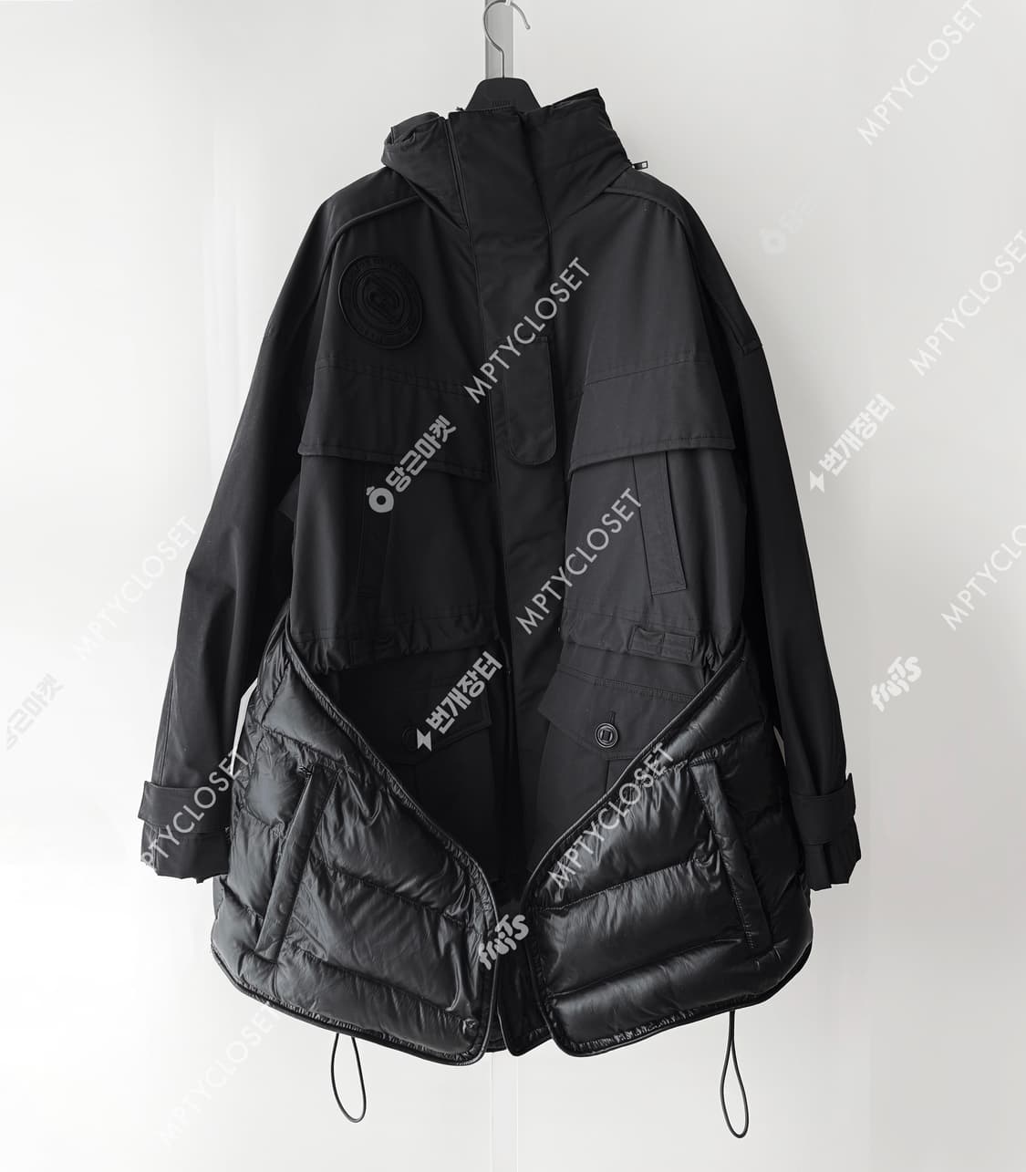 준지 juun.j 19fw 컬렉션라인 패딩레이어드 파카 블랙 상품이미지4