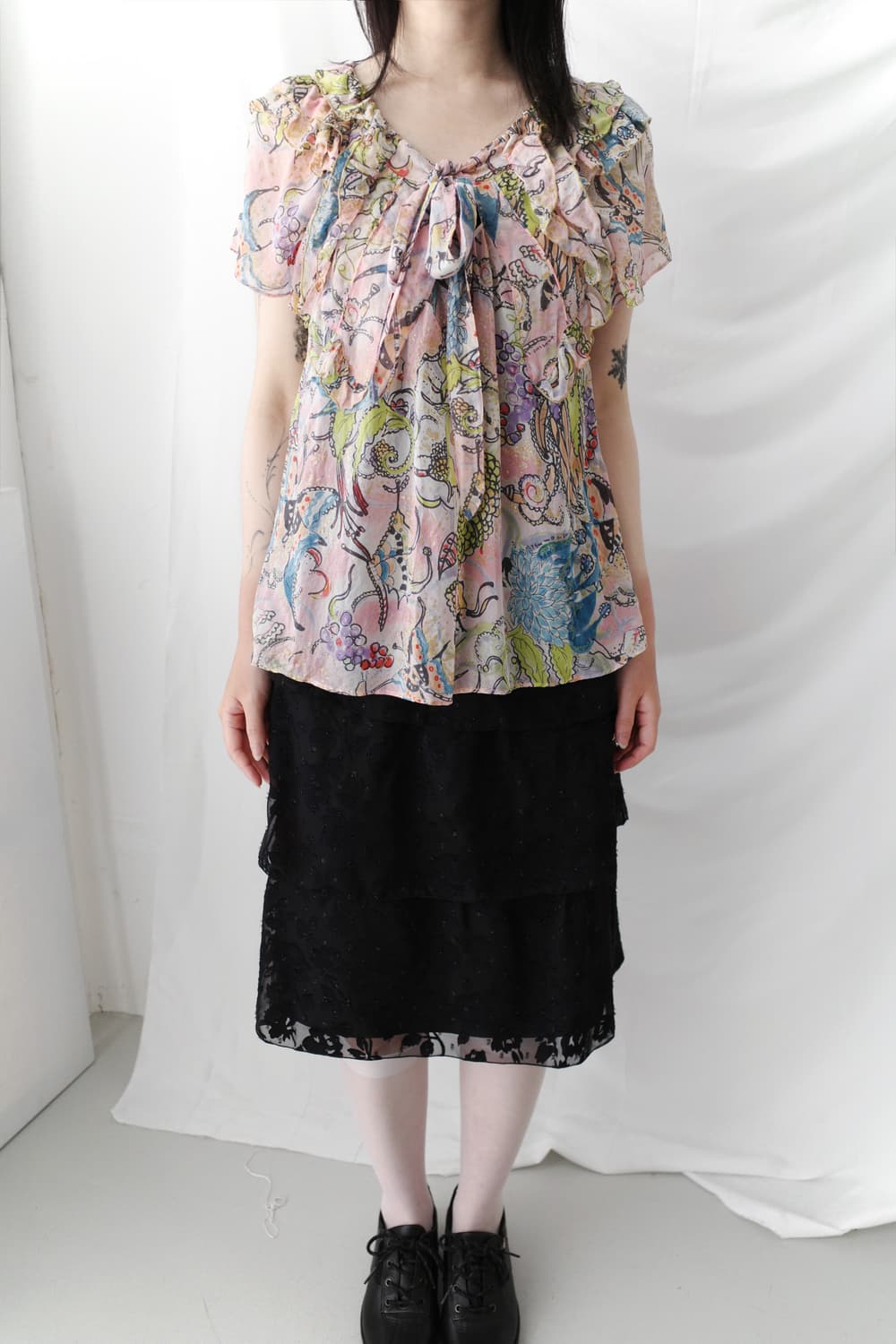 Tsumori Chisato) kitch pattern frill T  상품이미지4