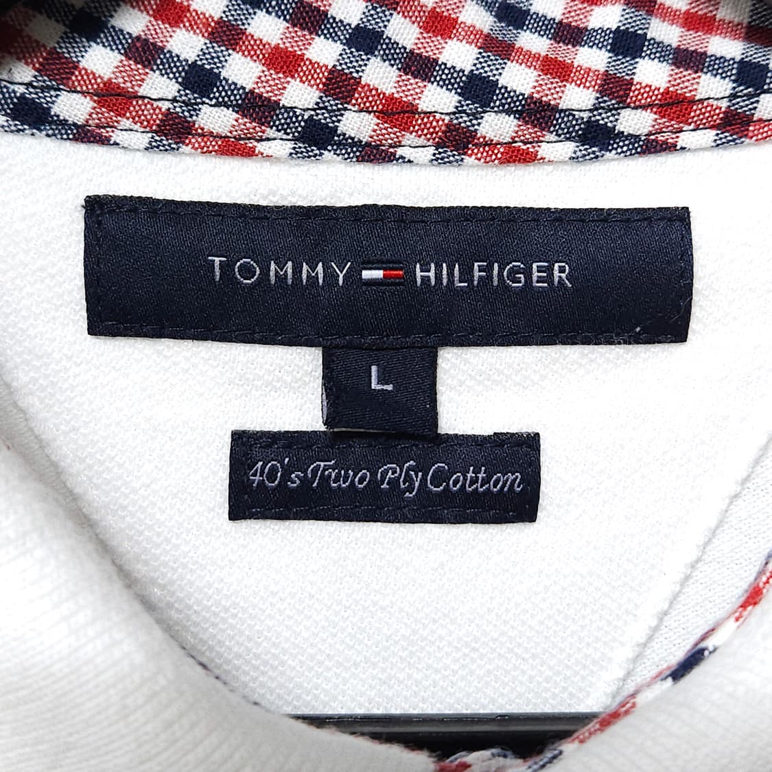 Tommy 타미 화이트 반팔 카라티 L 상품이미지3