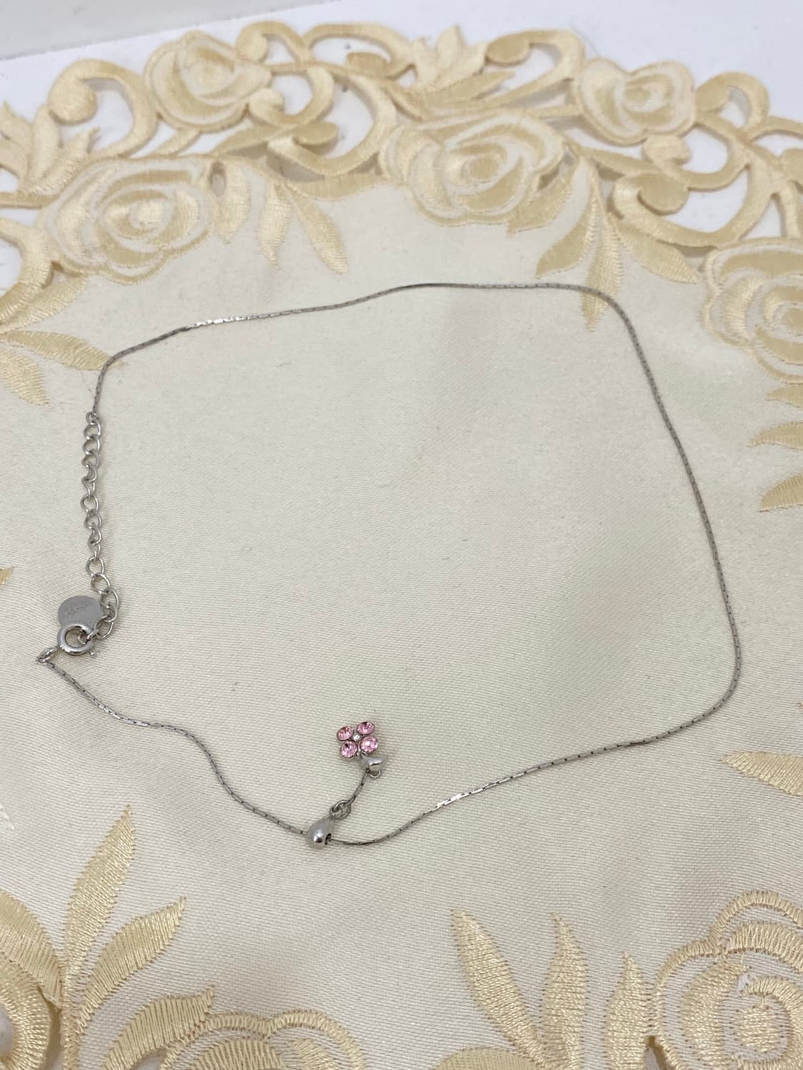 Courrèges 핑크 플라워 비즈 목걸이 상품이미지2