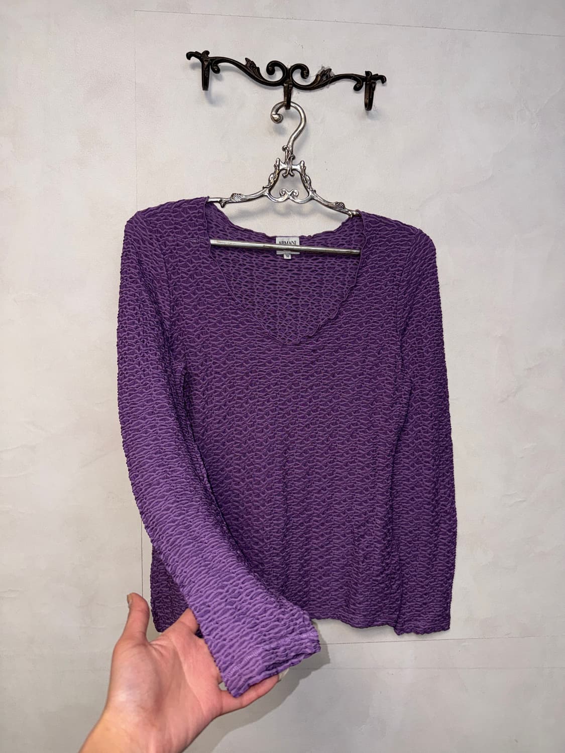 Armani Collezioni purple pleats sleeve  상품이미지5