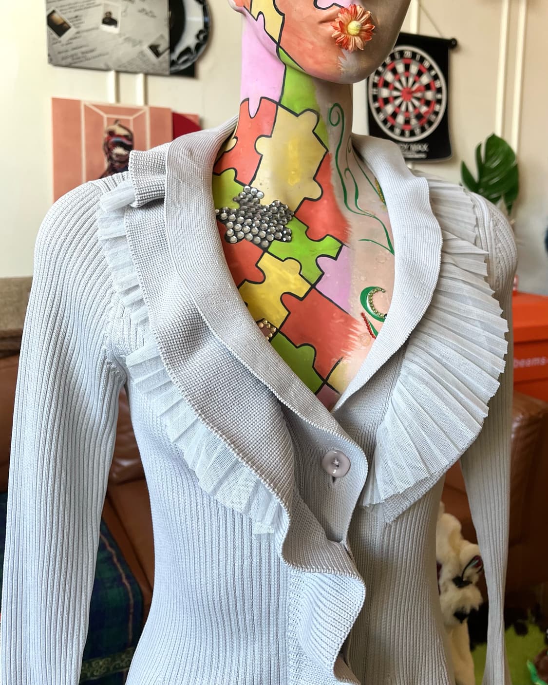 HIROKO KOSHINO Ruffle & Pleats Cardigan 상품이미지2