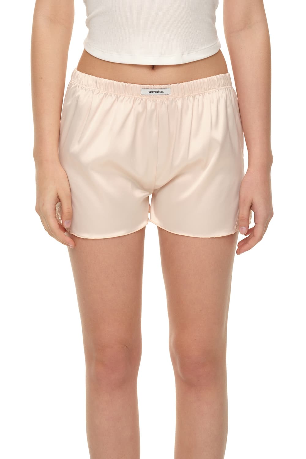 투머치택스 TMT 레이스 새틴 반바지 베이지 상품이미지4