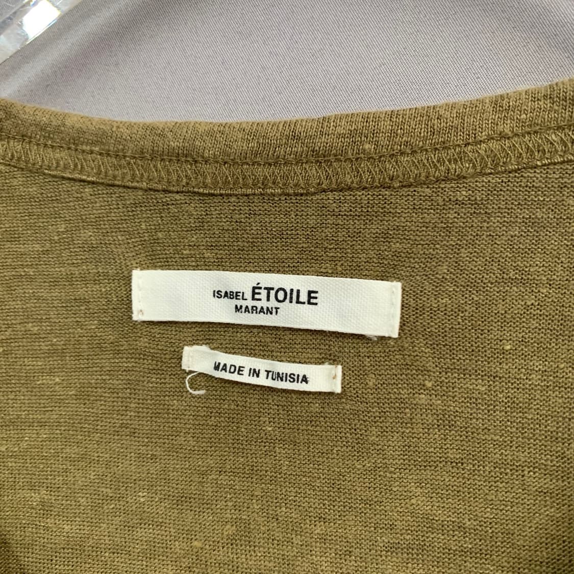 S 이자벨마랑 에뚜왈 린넨 카키 브라운 니트 반팔티 상품이미지3