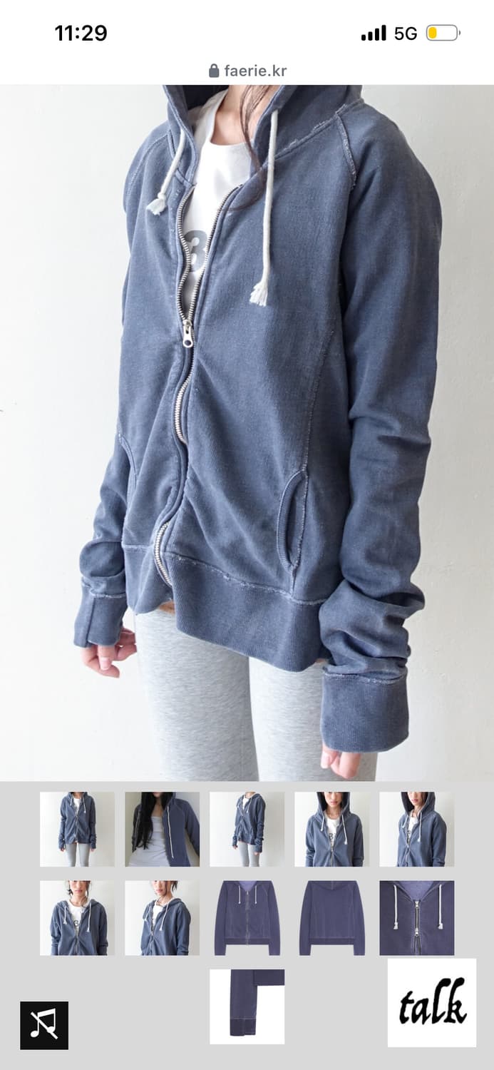 샵페어리 washed lily hoodie purple blue 후디 상품이미지1