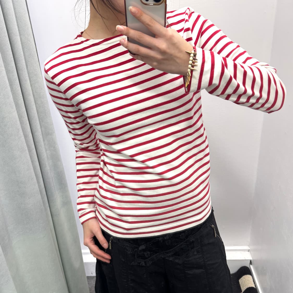 Basiqu 레드 스트라이프 롱슬리브 상품이미지2