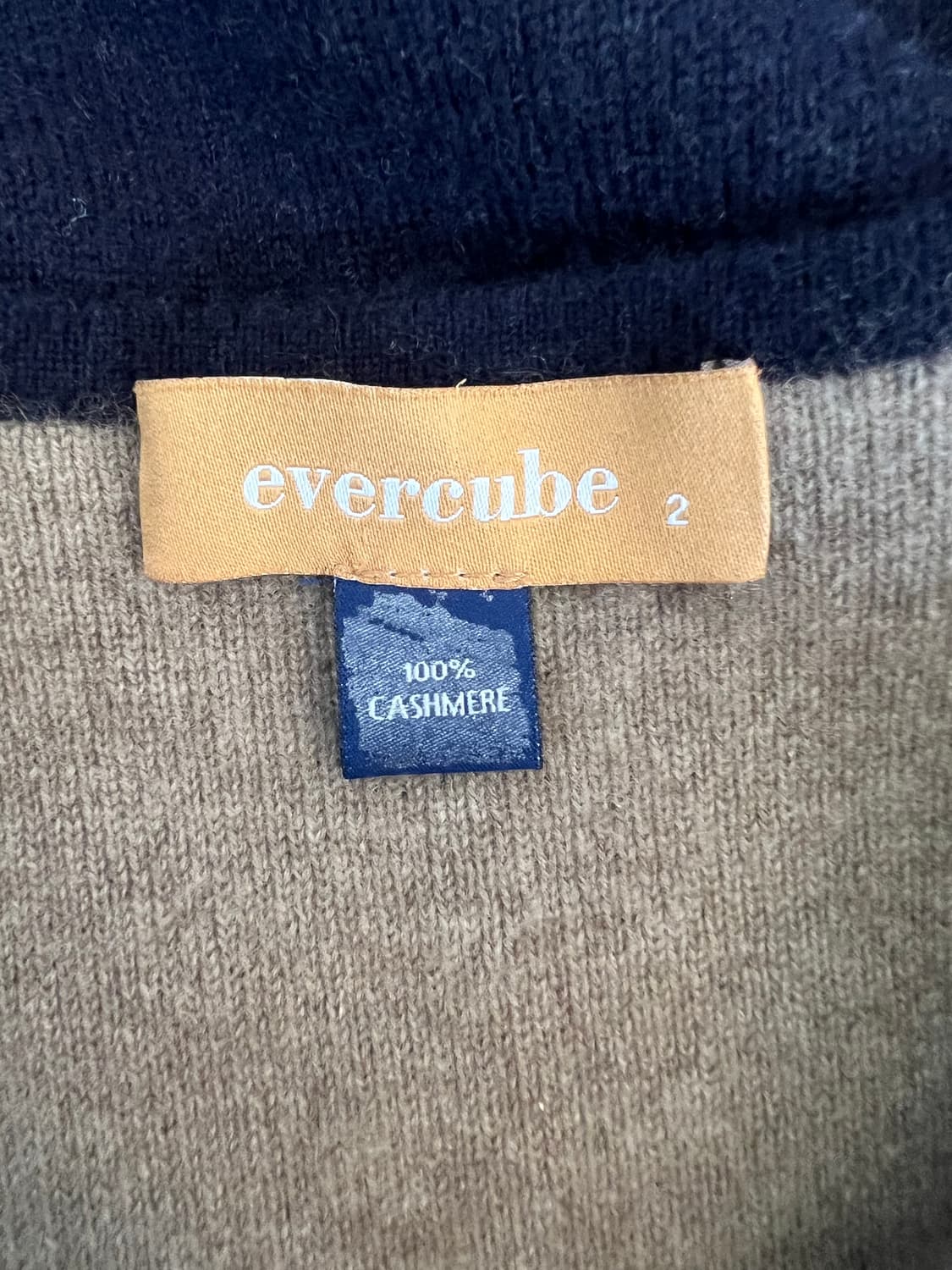 에버큐브 여성 네이비 캐시미어100 니트조끼 롱조끼 상품이미지6