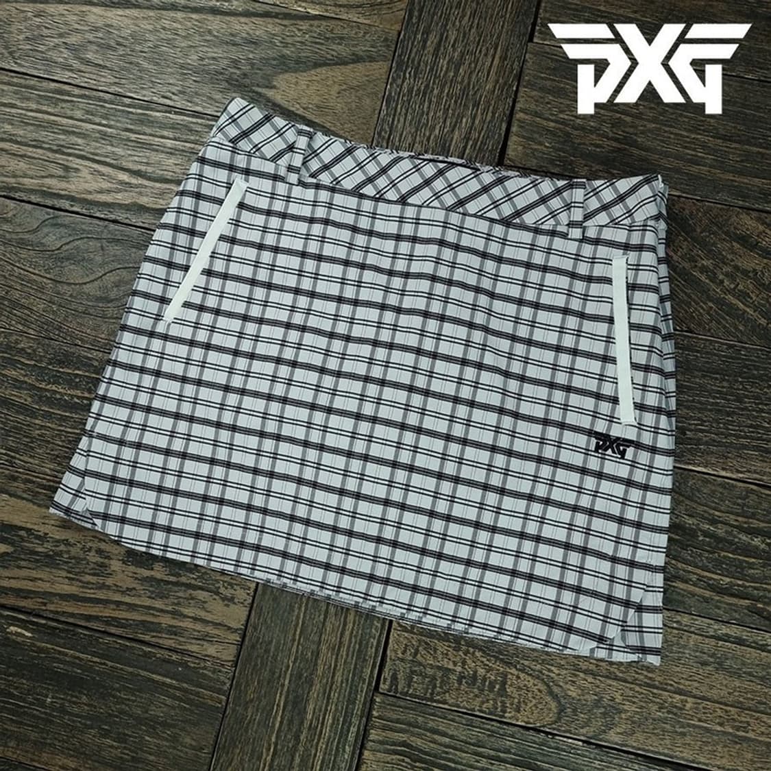 [PXG] 로고 자수 체크 패턴 골프 미니스커트 골프 치마 M19314 상품이미지1