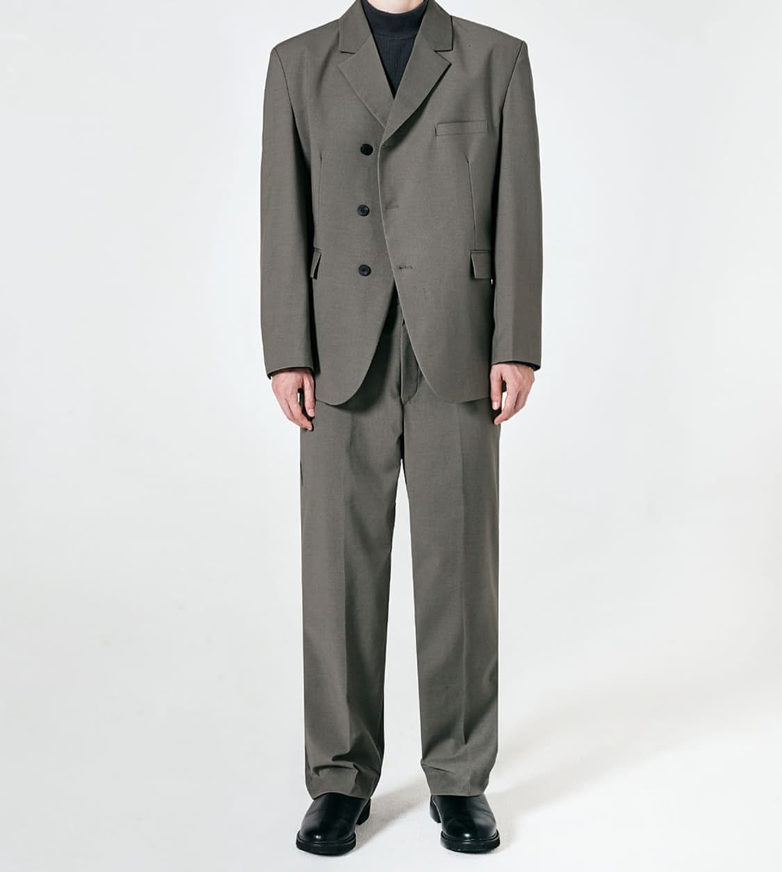 수아레 울 밸런스 세미 오버 블레이저, 슬랙스 정장 셋업 애쉬그레이 상품이미지1