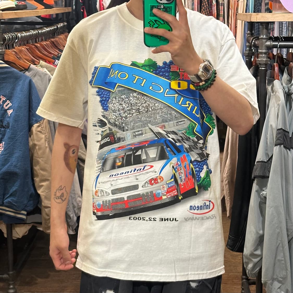 [HI] 빈티지 카 반팔티 화이트 상품이미지1