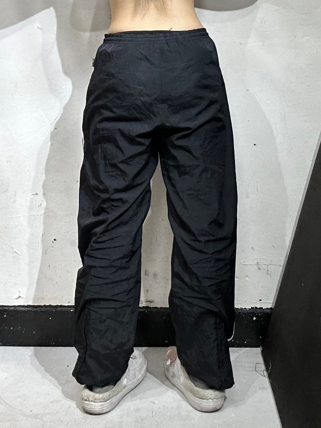 아디다스 블랙 와이드 화이트 삼선 스몰 로고 트랙 팬츠 추리닝 바지 M 상품이미지3