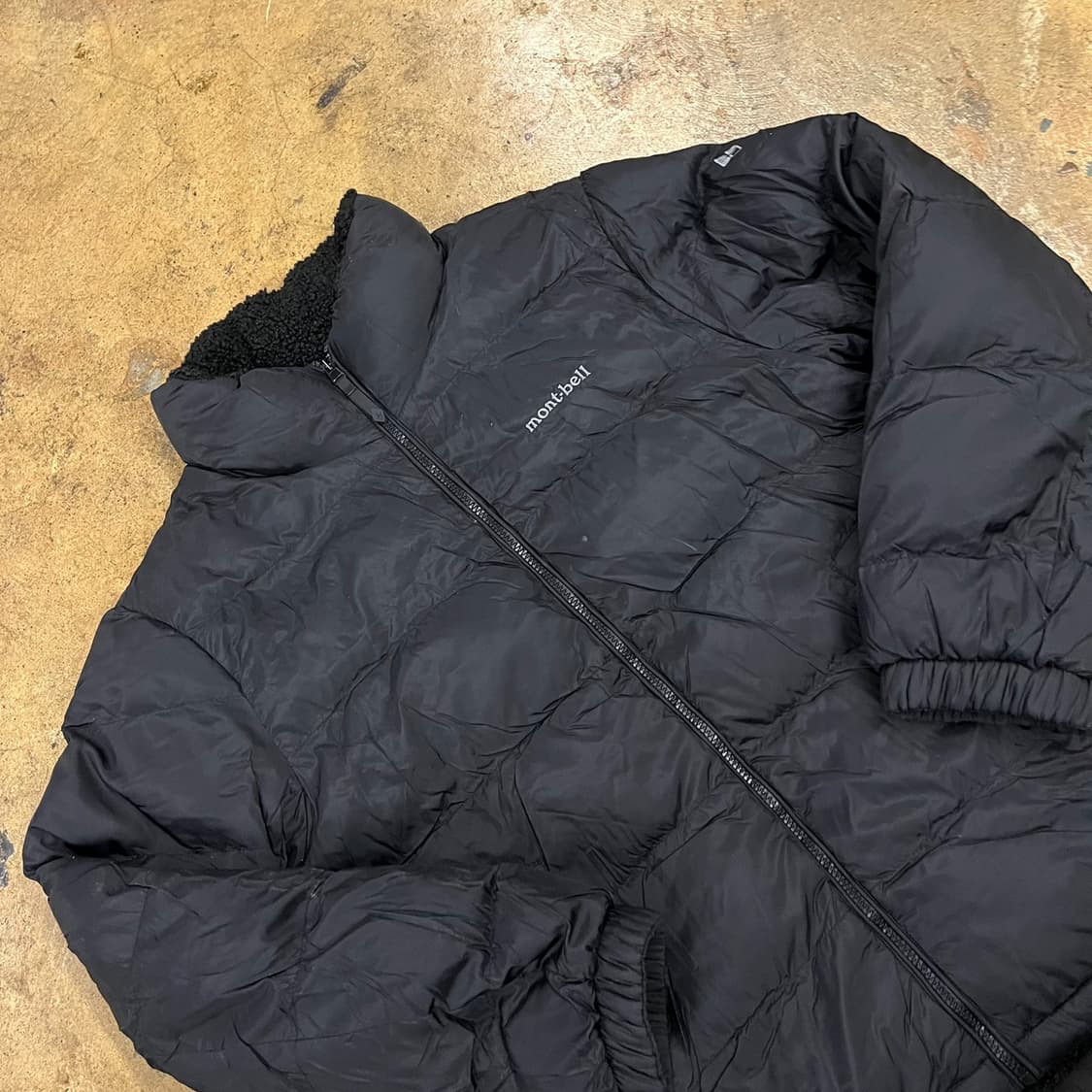 [정품/L] 몽벨 블랙 후리스 패딩 집업 양면 자켓 b18 상품이미지1
