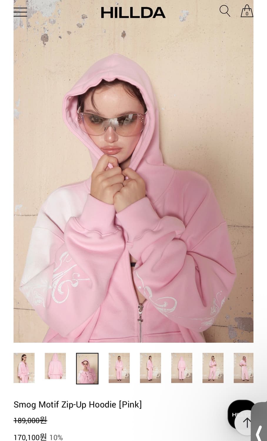힐다 후드집업 핑크 상품이미지3