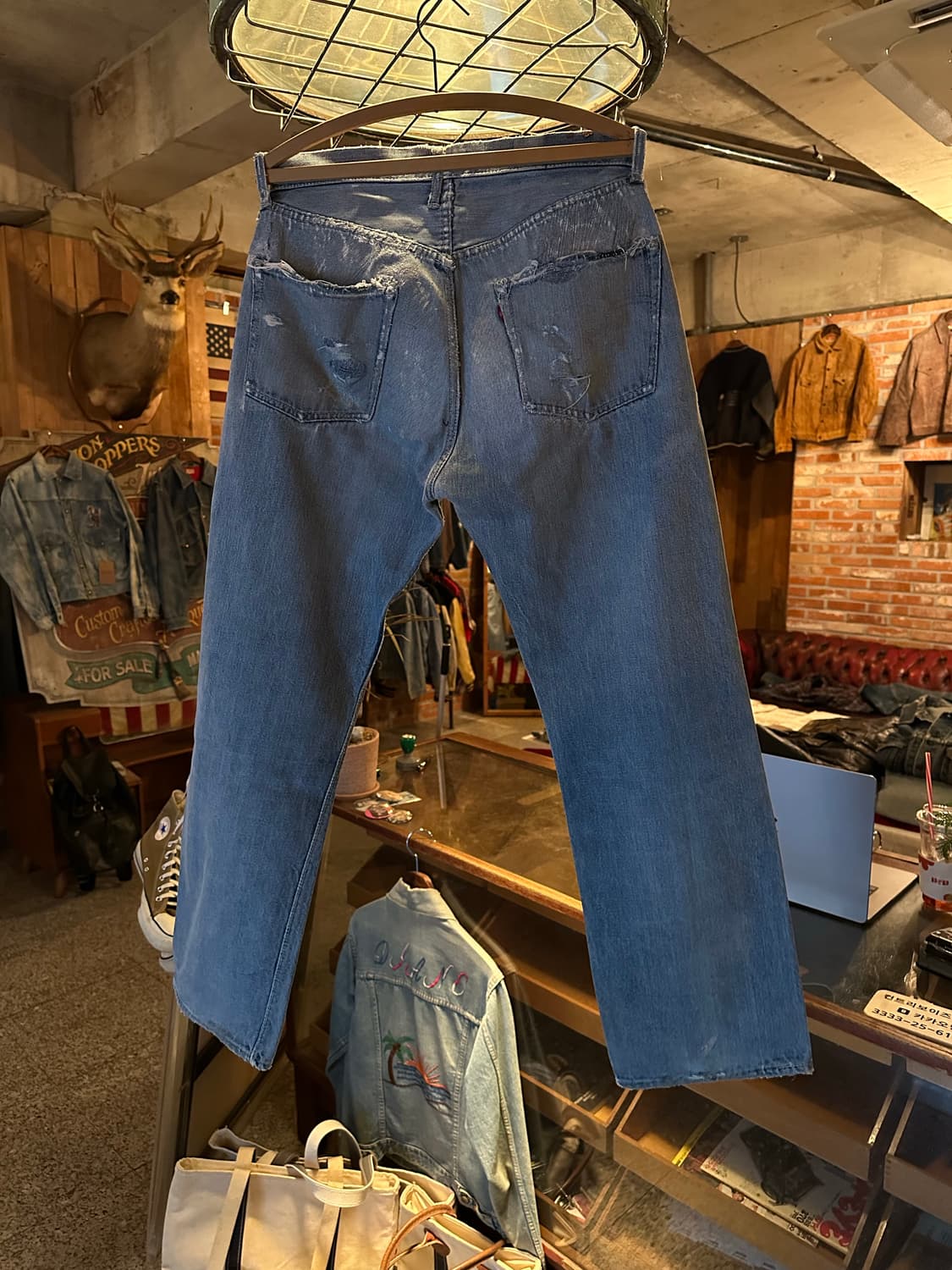 50s USA 빈티지 리바이스 501XX 오리지널 셀비지 데님 팬츠 상품이미지5