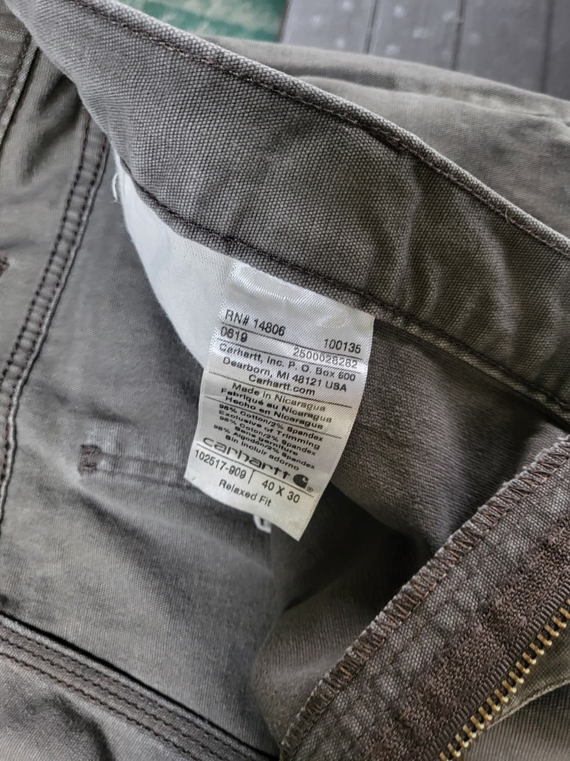 칼하트 빈티지 브라운 팬츠 상품이미지5
