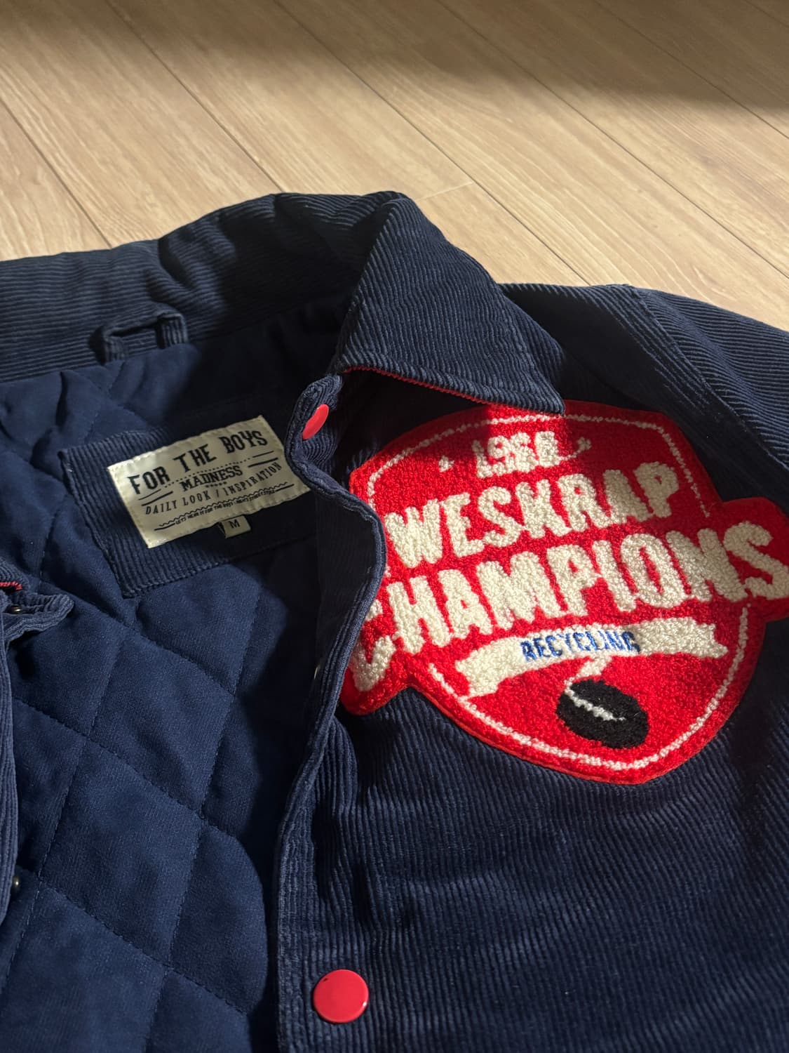더 매드니스 패치 와펜 코듀로이 바시티 자켓 M 상품이미지3
