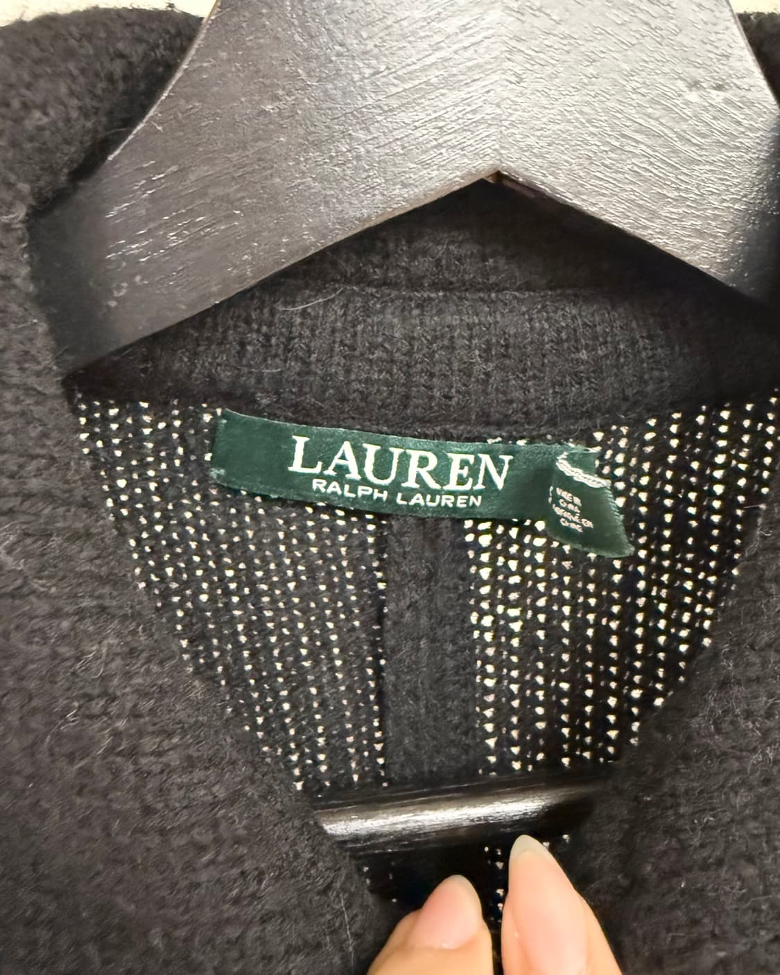 랄프로렌 블랙 울 케이프 버튼업 코트 상품이미지7