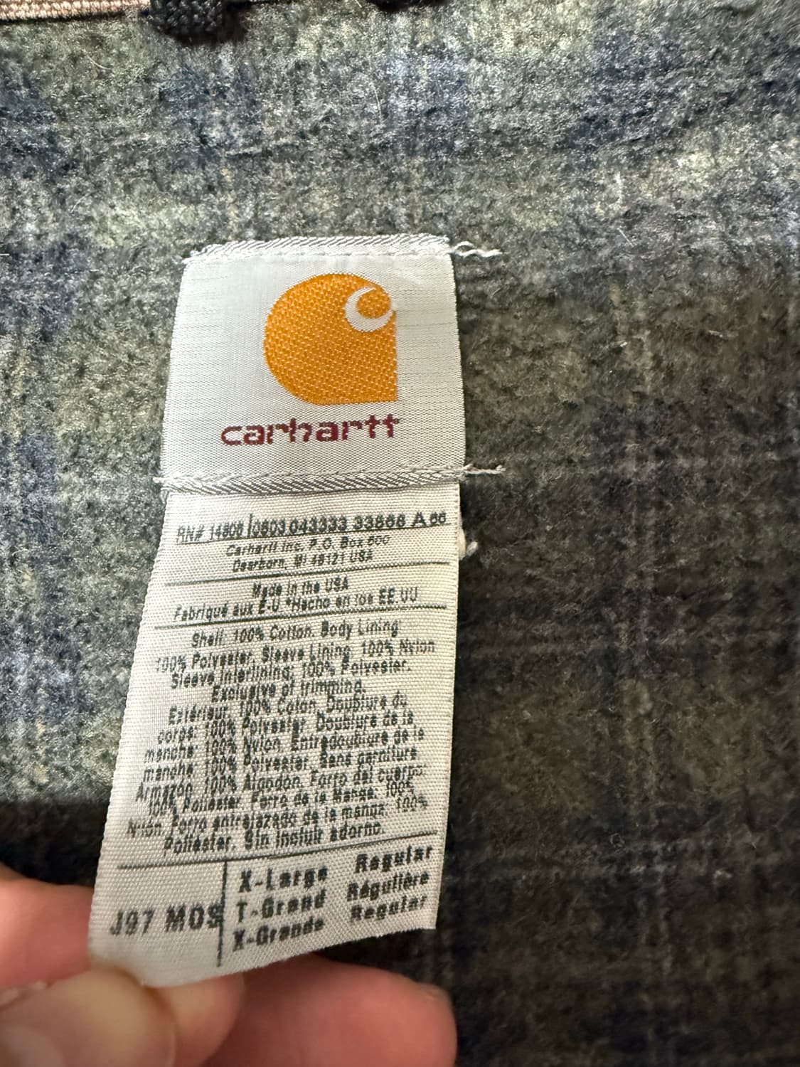 칼하트 j97 mos (모스그린) xl 상품이미지3