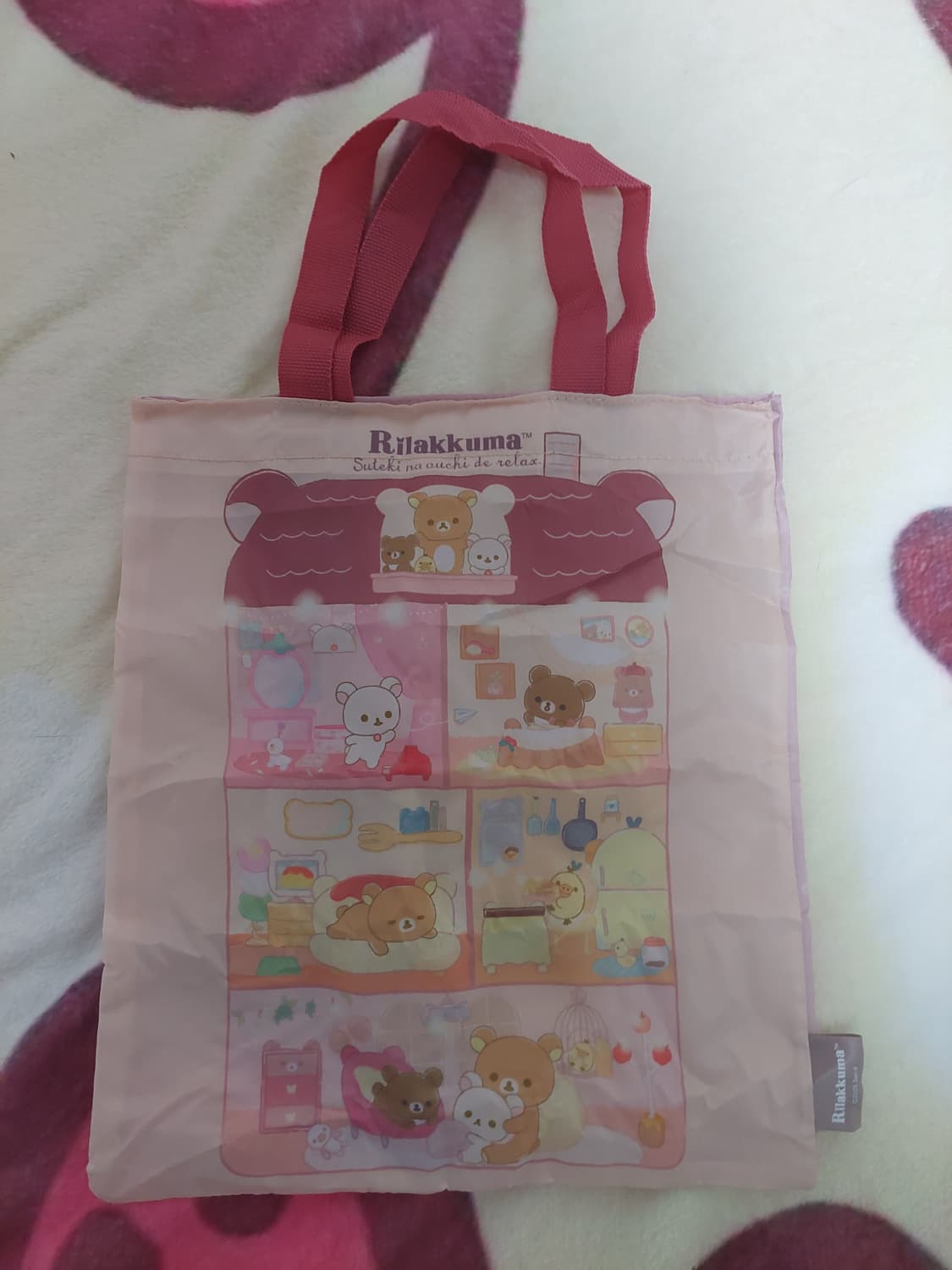 리락쿠마 가챠 미니 에코백 핑크 상품이미지2