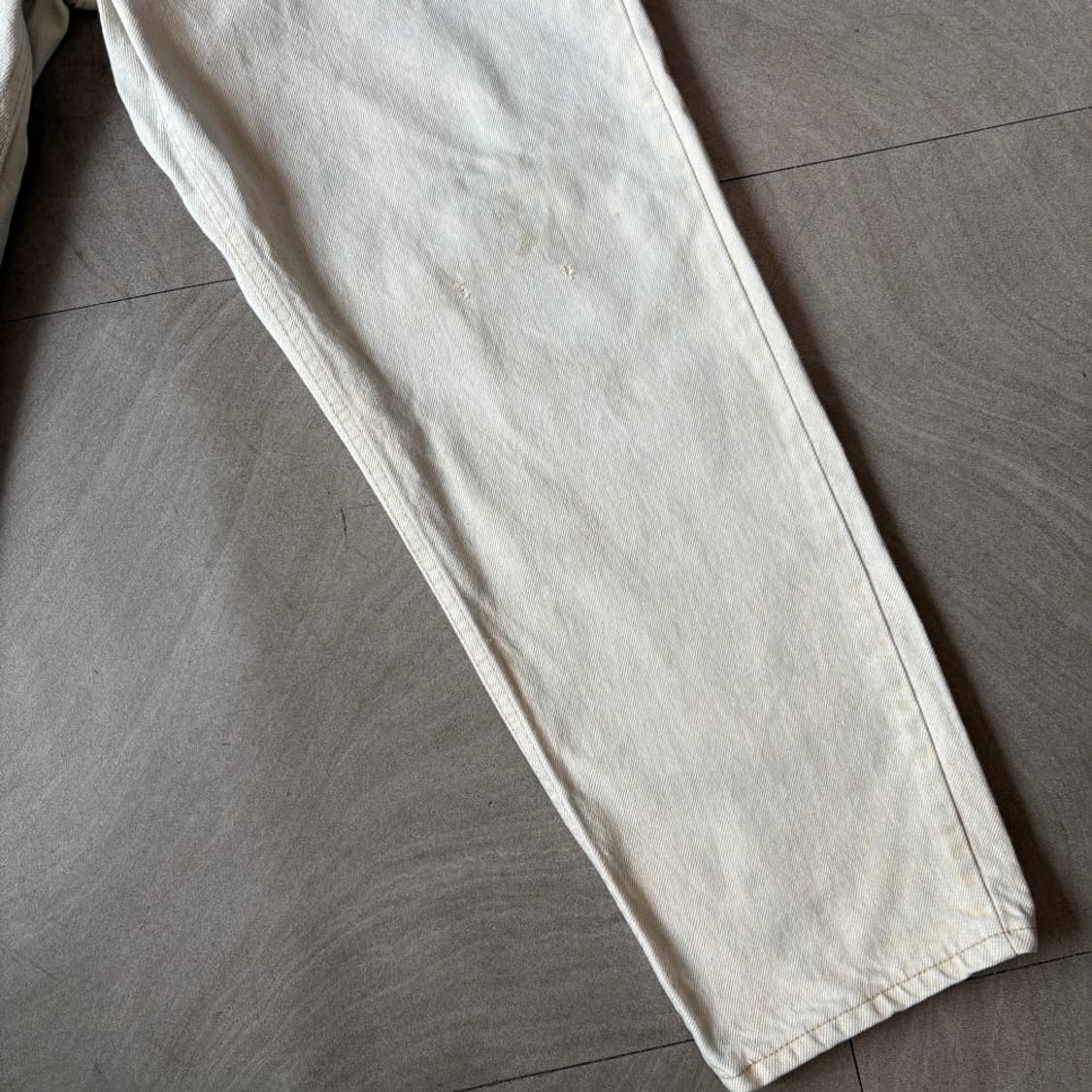 96년 미국 생산 리바이스 550 데님 오렌지탭 아이보리 팬츠 상품이미지3