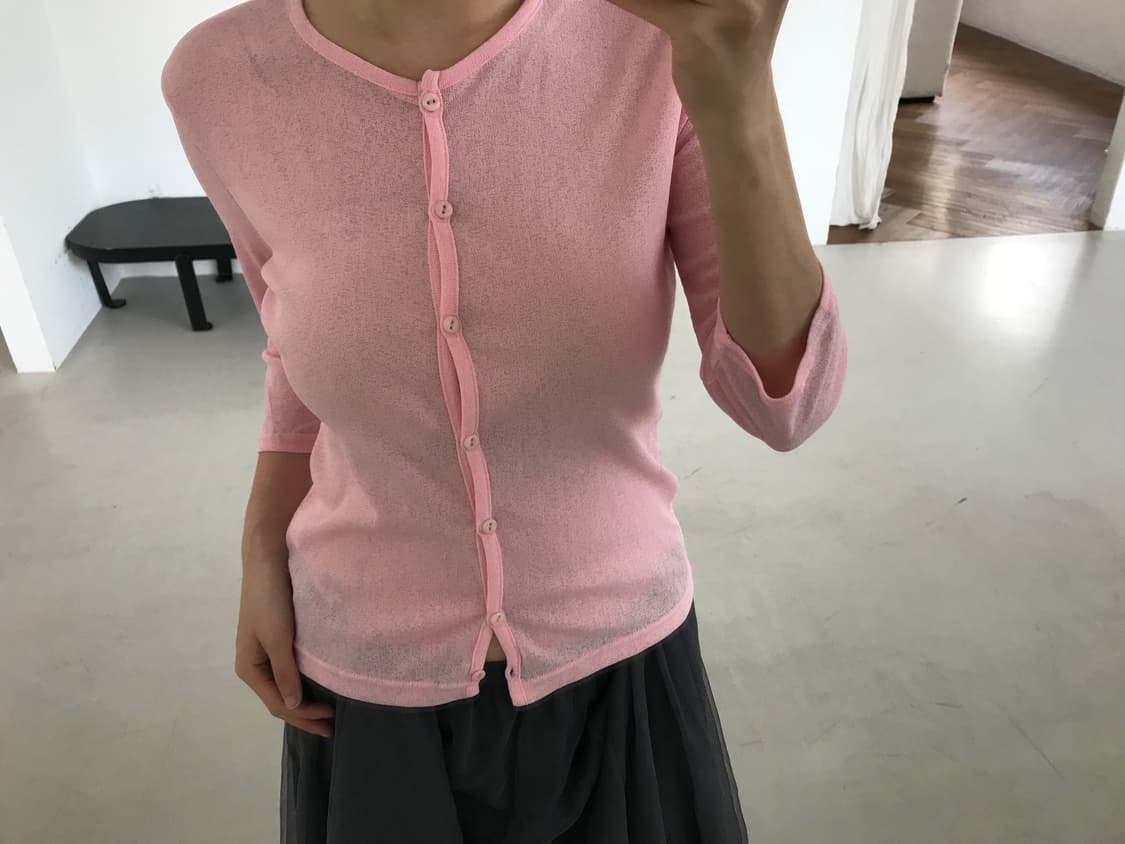 vintage pink pearl cardigan 상품이미지3