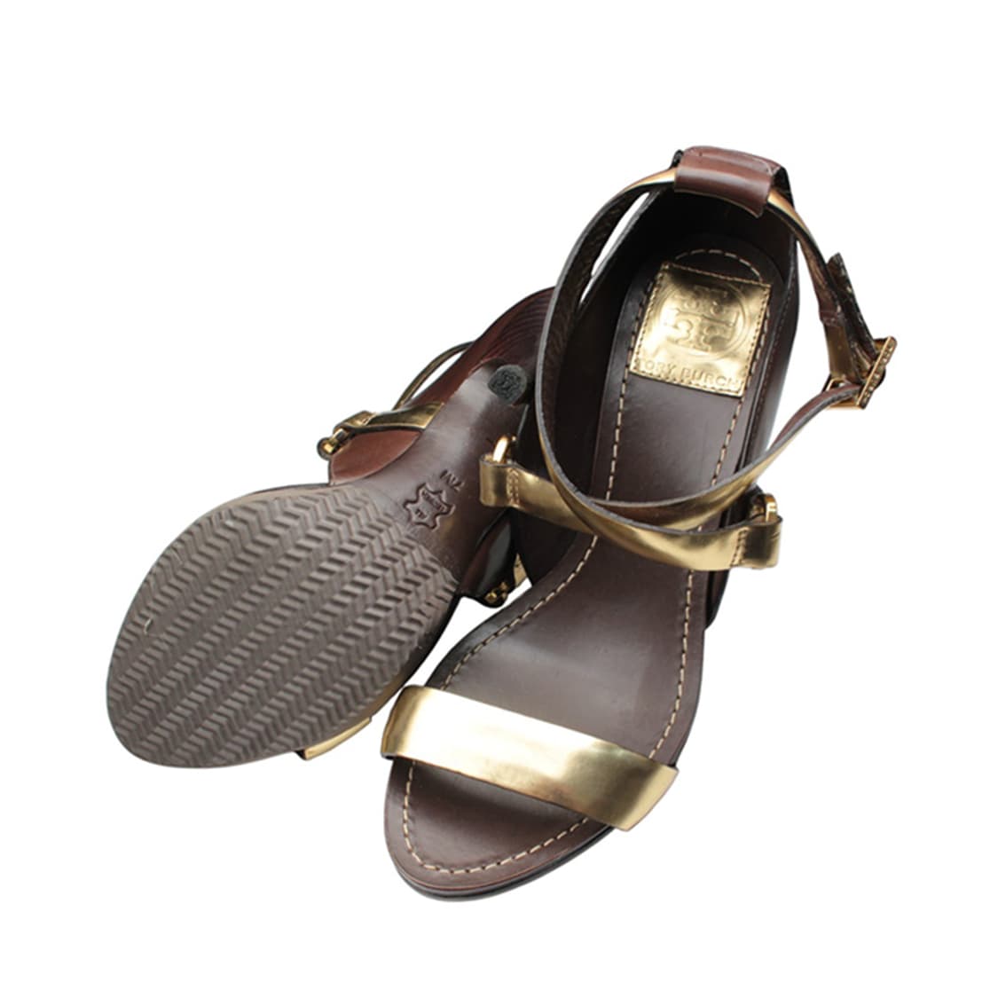 토리버치 브라운 골드스트랩 슈즈 7M 상품이미지3