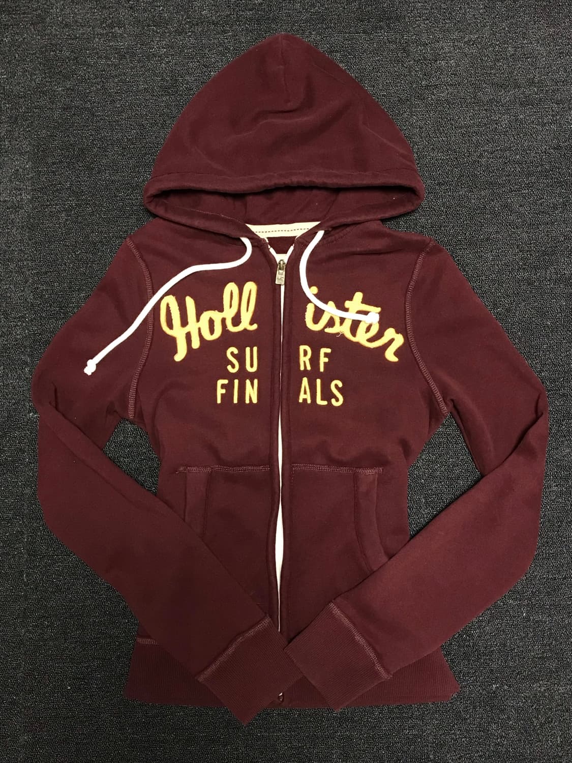 홀리스터 빈티지 딱붙핏 대장급 슬림핏 후드집업 버건디 상품이미지1