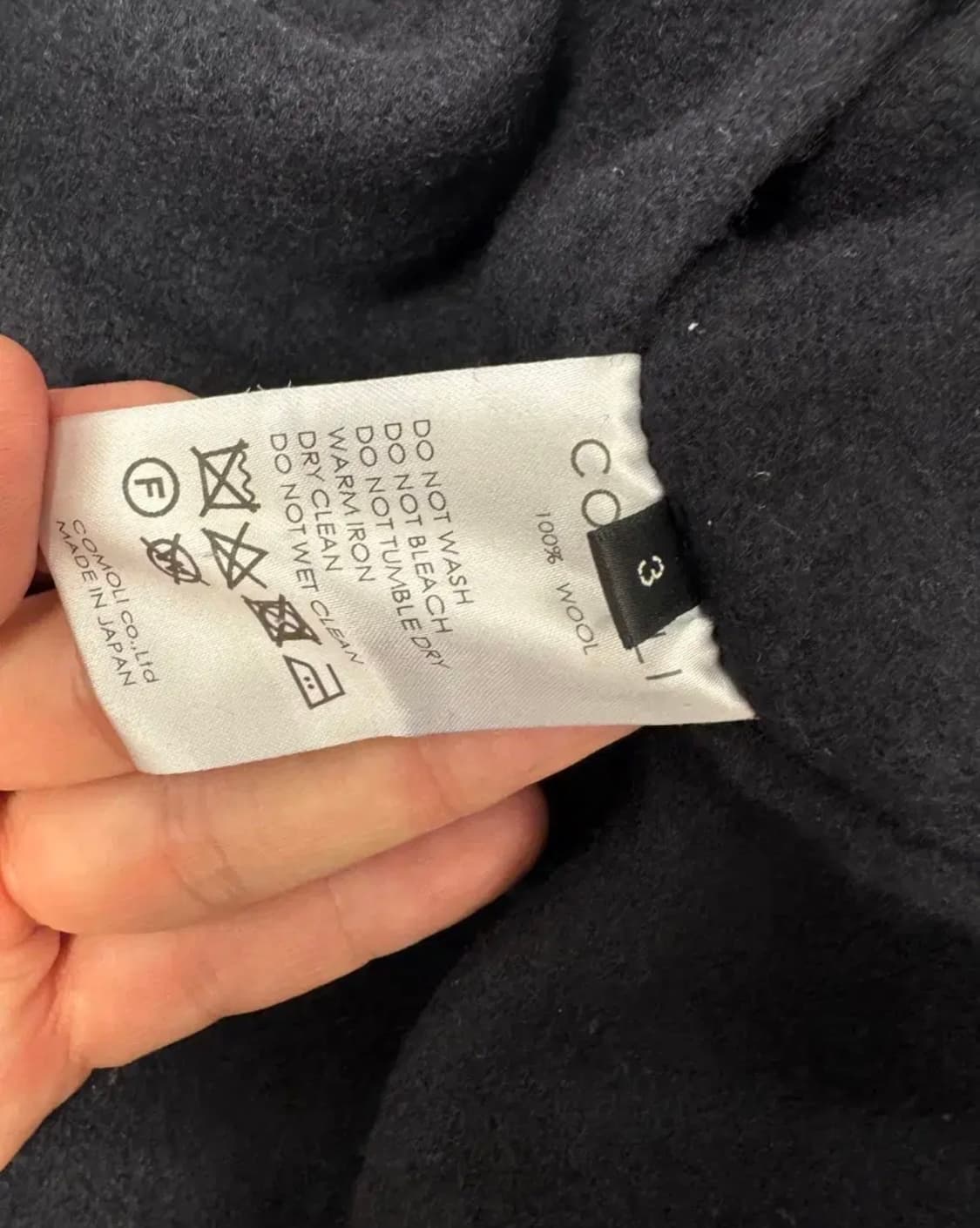 23AW 코모리 울펠트 스웻셋업 3사이즈 다크네이비 상품이미지7