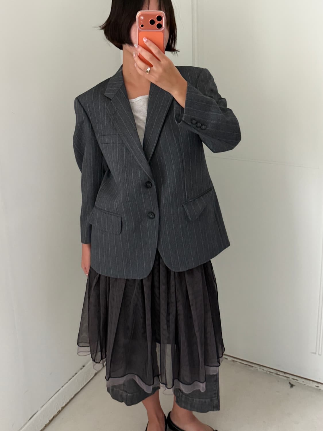 일본빈티지 핀스트라이프 블레이저 상품이미지1