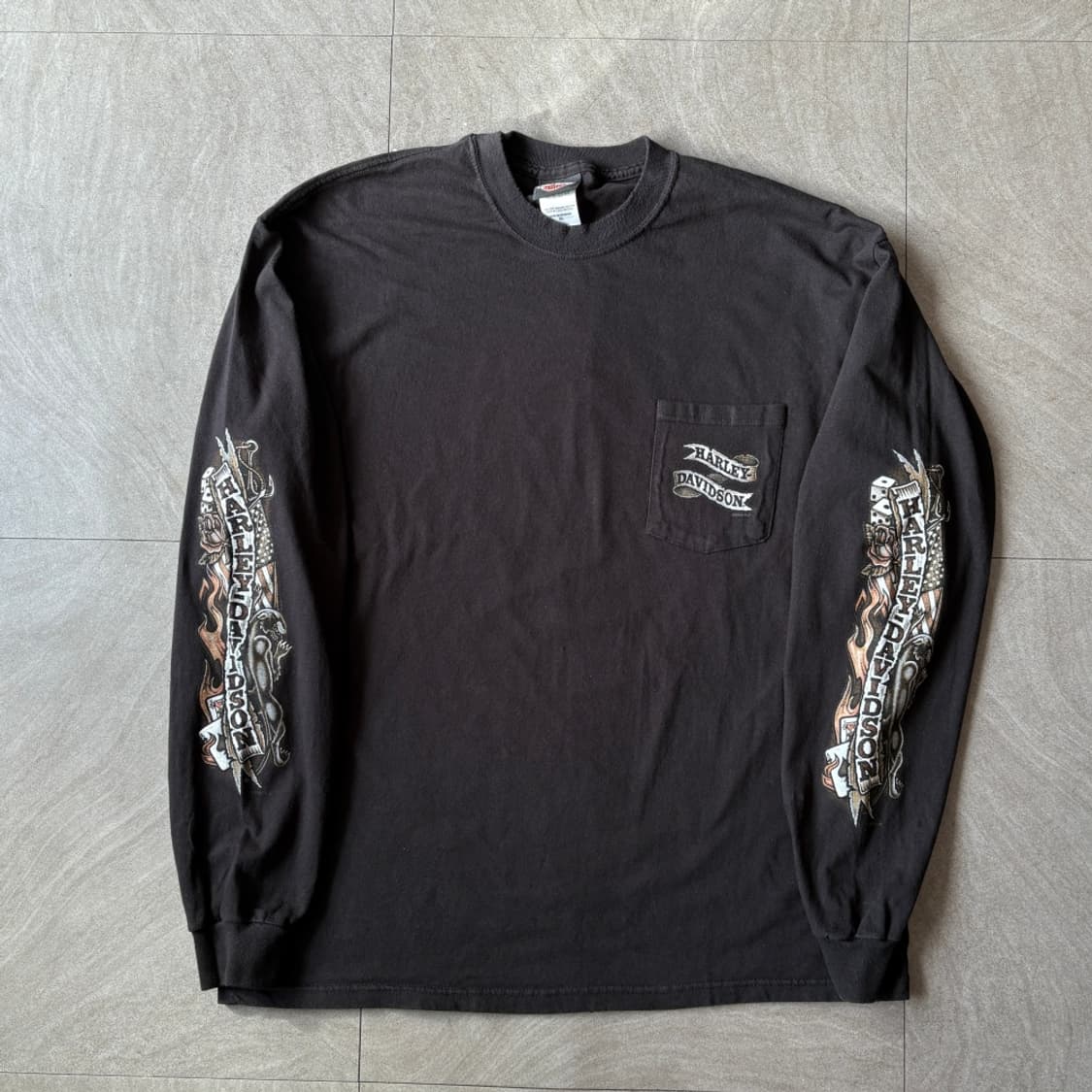 할리데이비슨 미국 생산 블랙 긴팔 티셔츠 상품이미지1